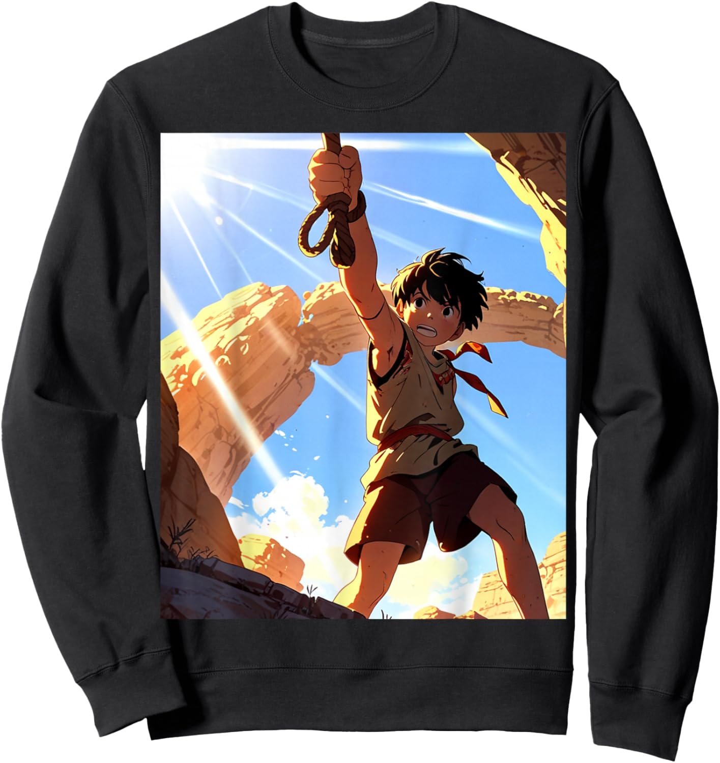 David and Goliath Bible Book Samuel King David Anime Manga Sweatshirt - Sweatshirt | Black