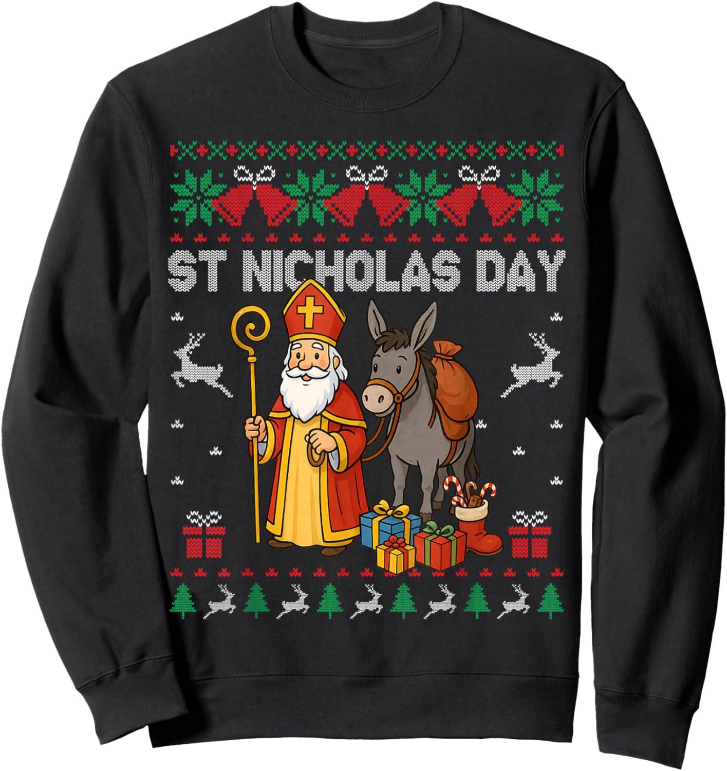 Ugly Santa Claus Origin St Nicolas 2025 Sweatshirt - Sweatshirt | Black