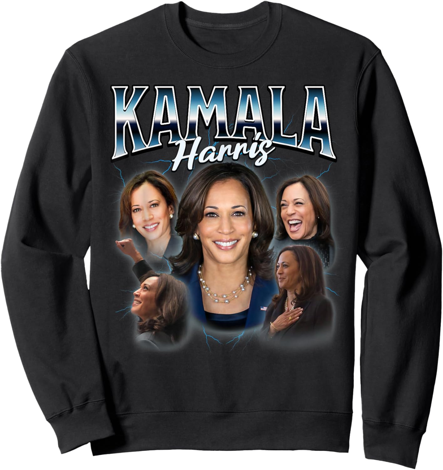 Kamala Harris Bootleg-Style Rap Sweatshirt - Sweatshirt | Black