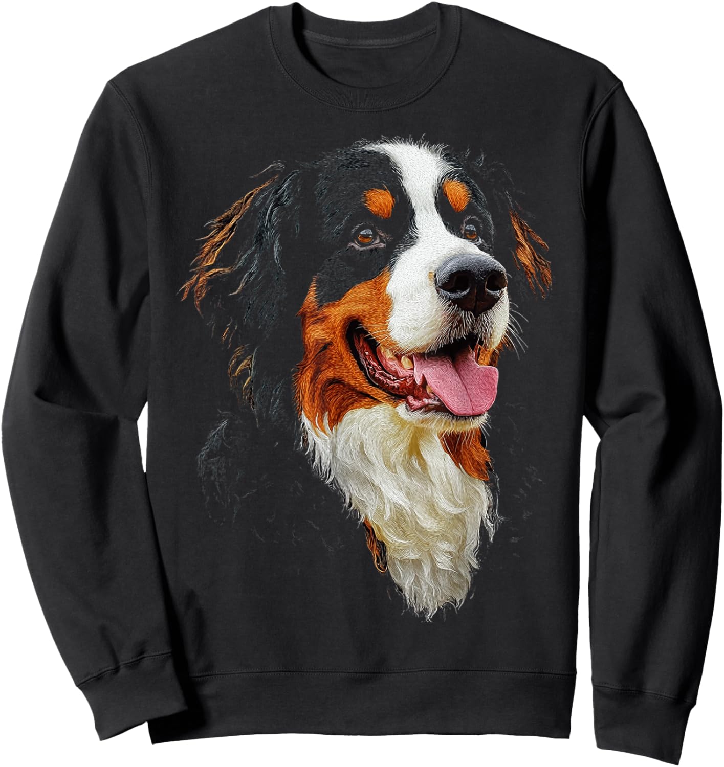 Bernese Mountain Dog Motif Pet Art Bernese Mountain Sweatshirt - Sweatshirt | Black
