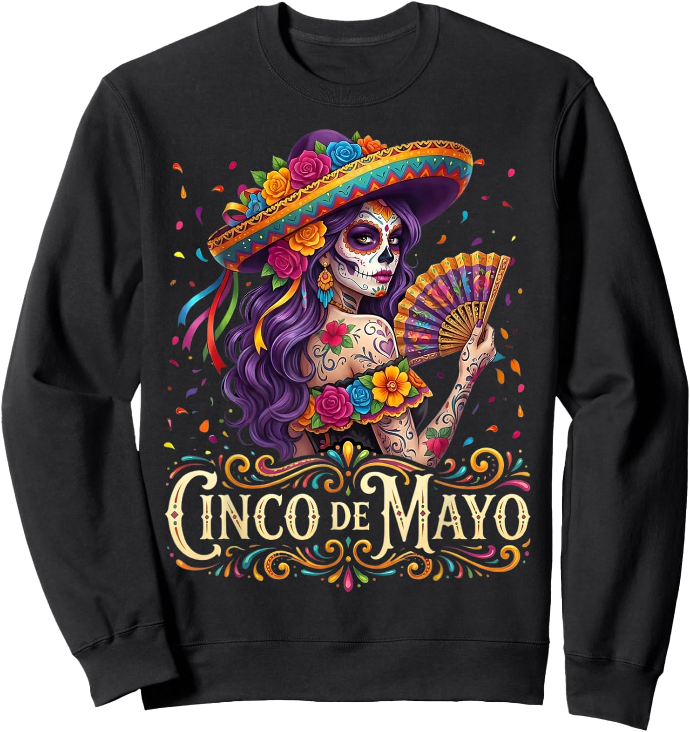 Cinco De Mayo Mexican Fiesta 5 De Mayo Girls Women Sweatshirt - Sweatshirt | Black