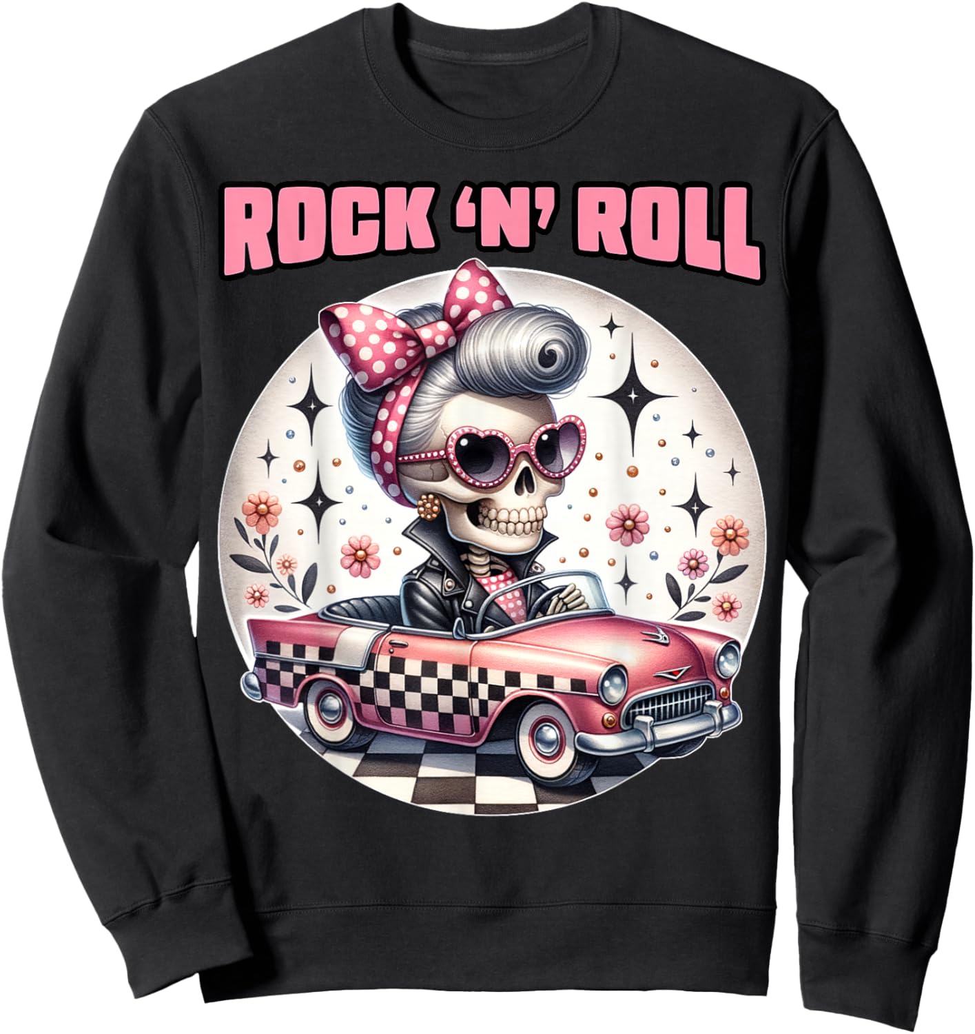 Rock N Roll 50s Sock Hop Dance Doo Wop Rockabilly 1950s Art Sweatshirt - Sweatshirt | Black