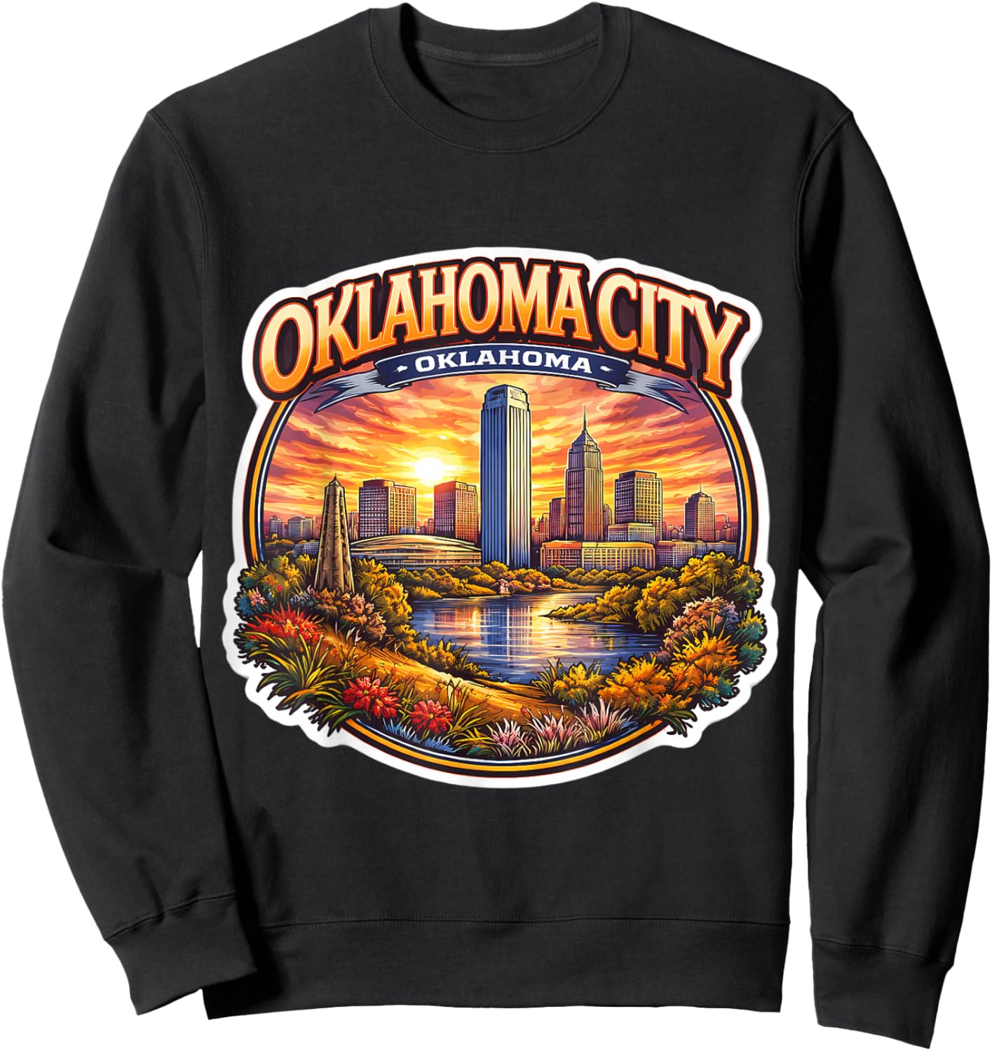 Oklahoma City Souvenir State Capital Vintage Memorabilia OKC Sweatshirt - Sweatshirt | Black