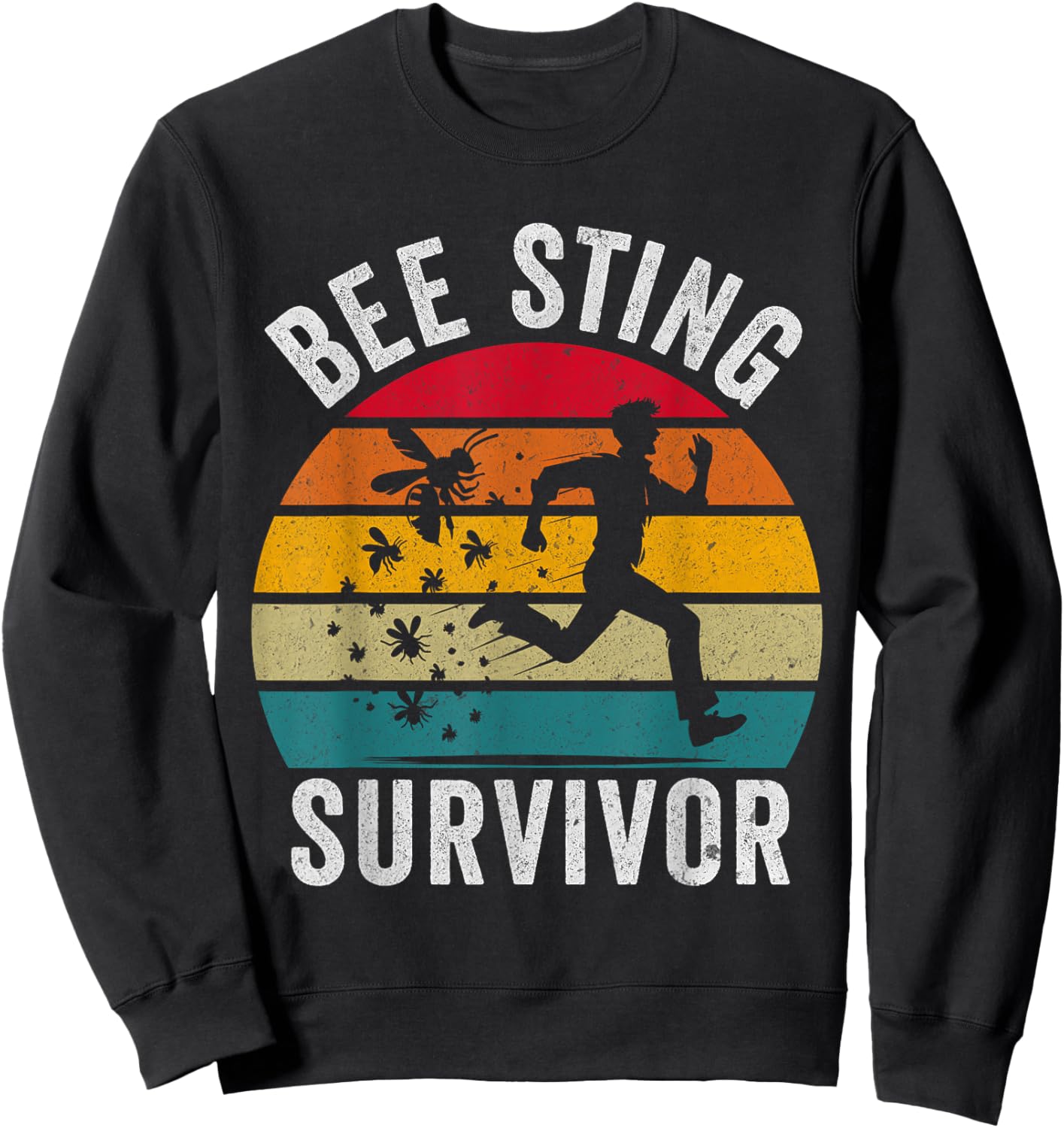 Kids Black Small Retro Bee Keeper Sweatshirt - Sweatshirt | Black