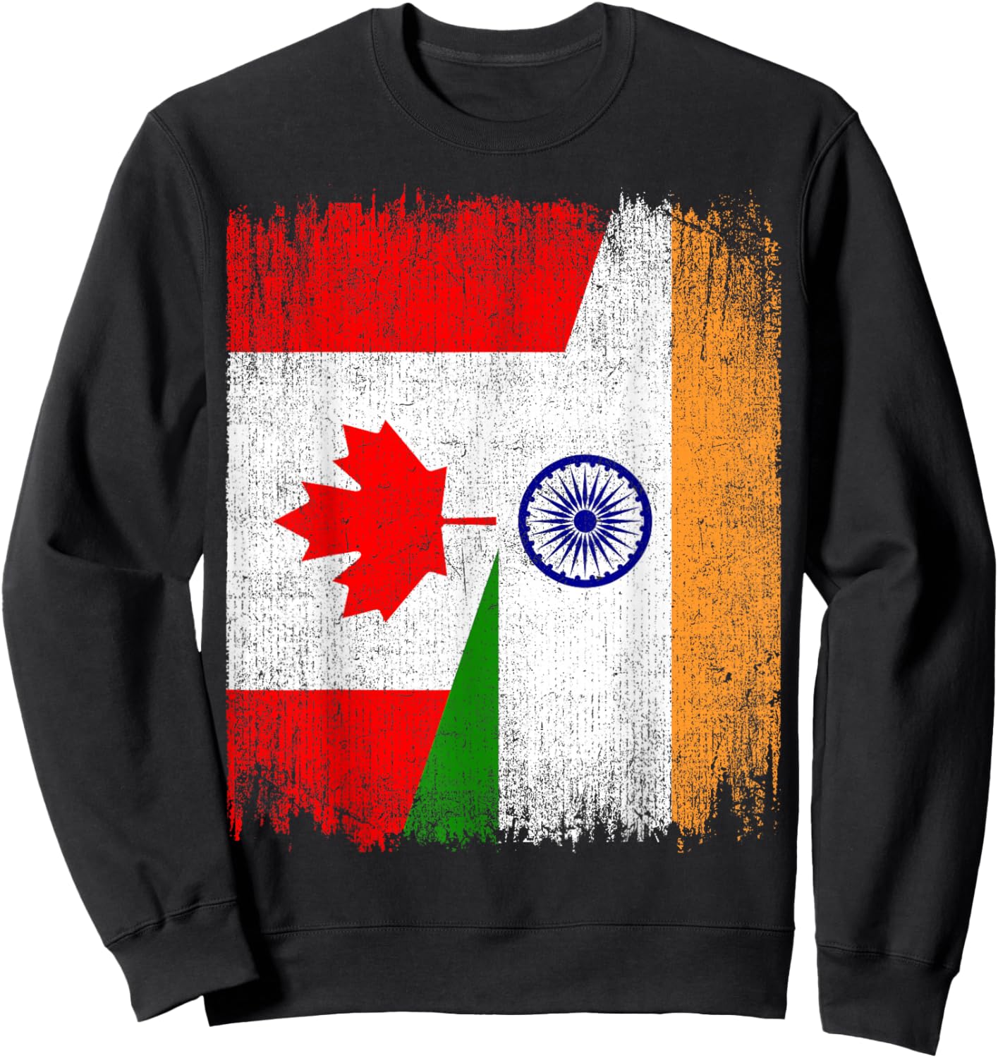 Half Canada India Flag Canadian Indian Pride Roots Sweatshirt - Sweatshirt | Black