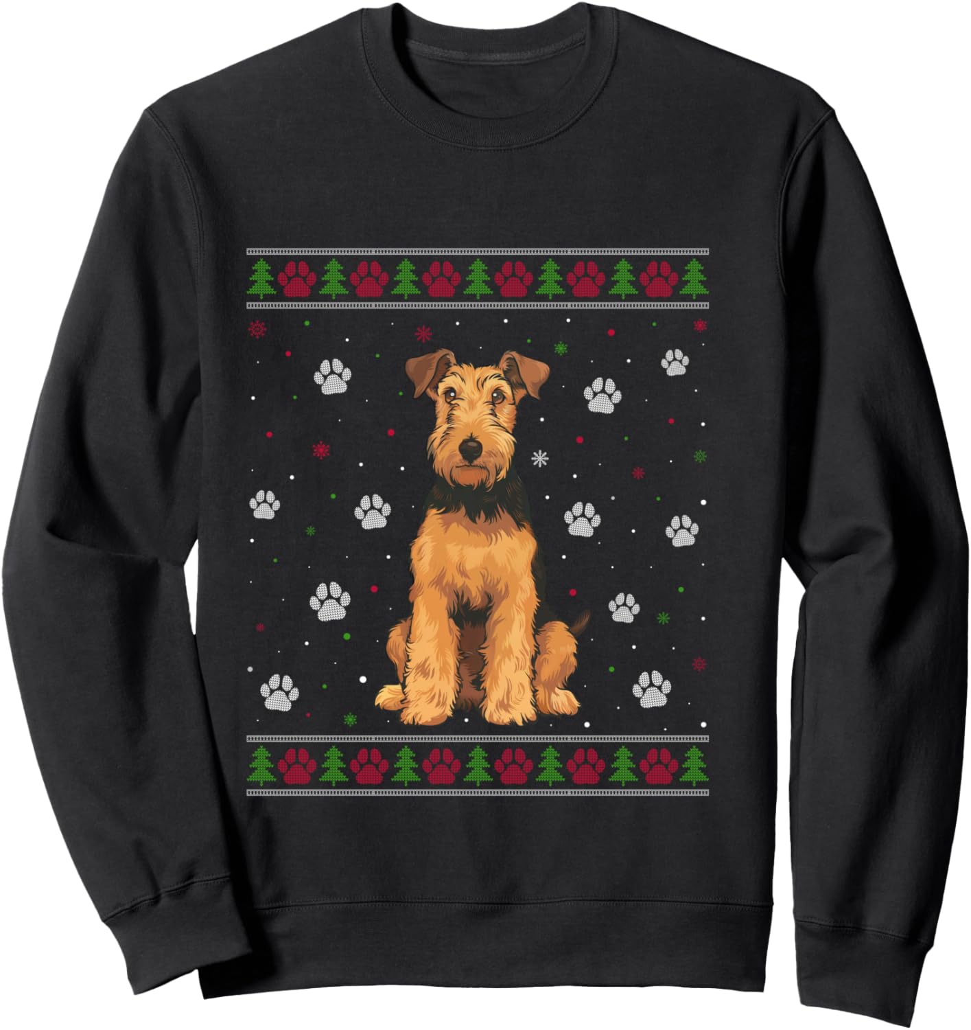Airedale Terrier Christmas Sweater Xmas Pet Animal Dog Lover Sweatshirt - Sweatshirt | Black