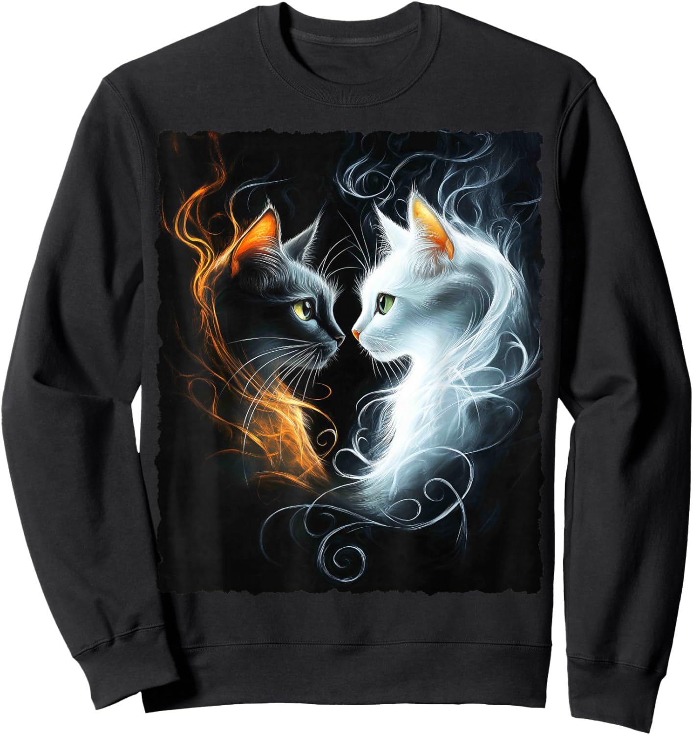 Cute Magical Cat Kitten Fantasy Art Design Sweatshirt - Sweatshirt | Black