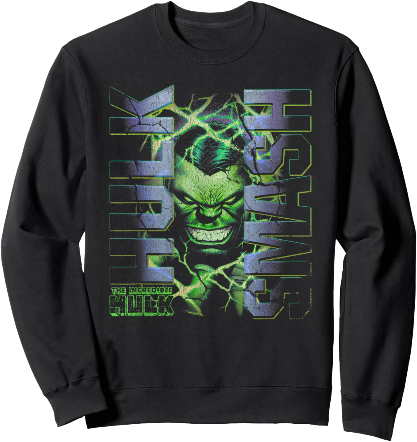 Marvel Comics Incredible Hulk Smash Green Portrait Sweatshirt - Sweatshirt | Black