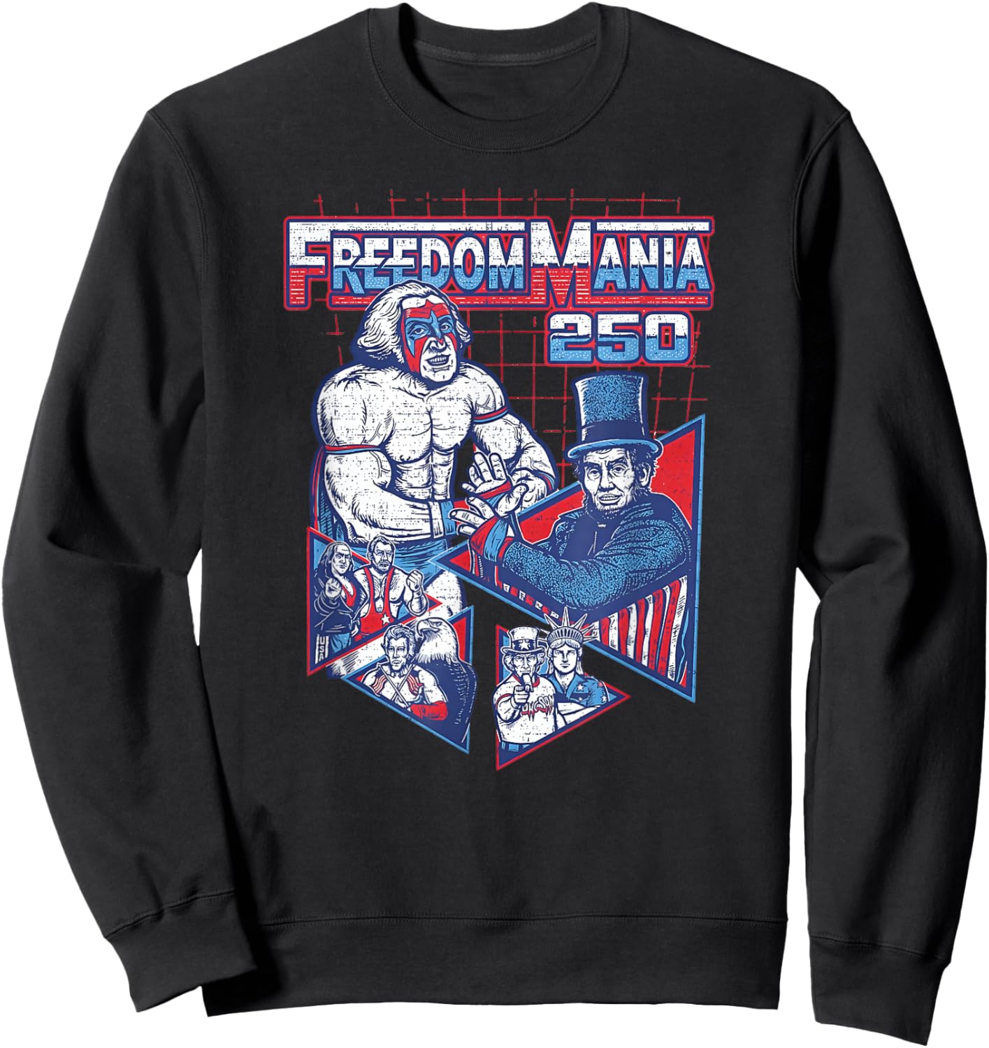 Funny FreedomMania 250 America Fourth of July Birthday Party Sweatshirt - Sweatshirt | Black
