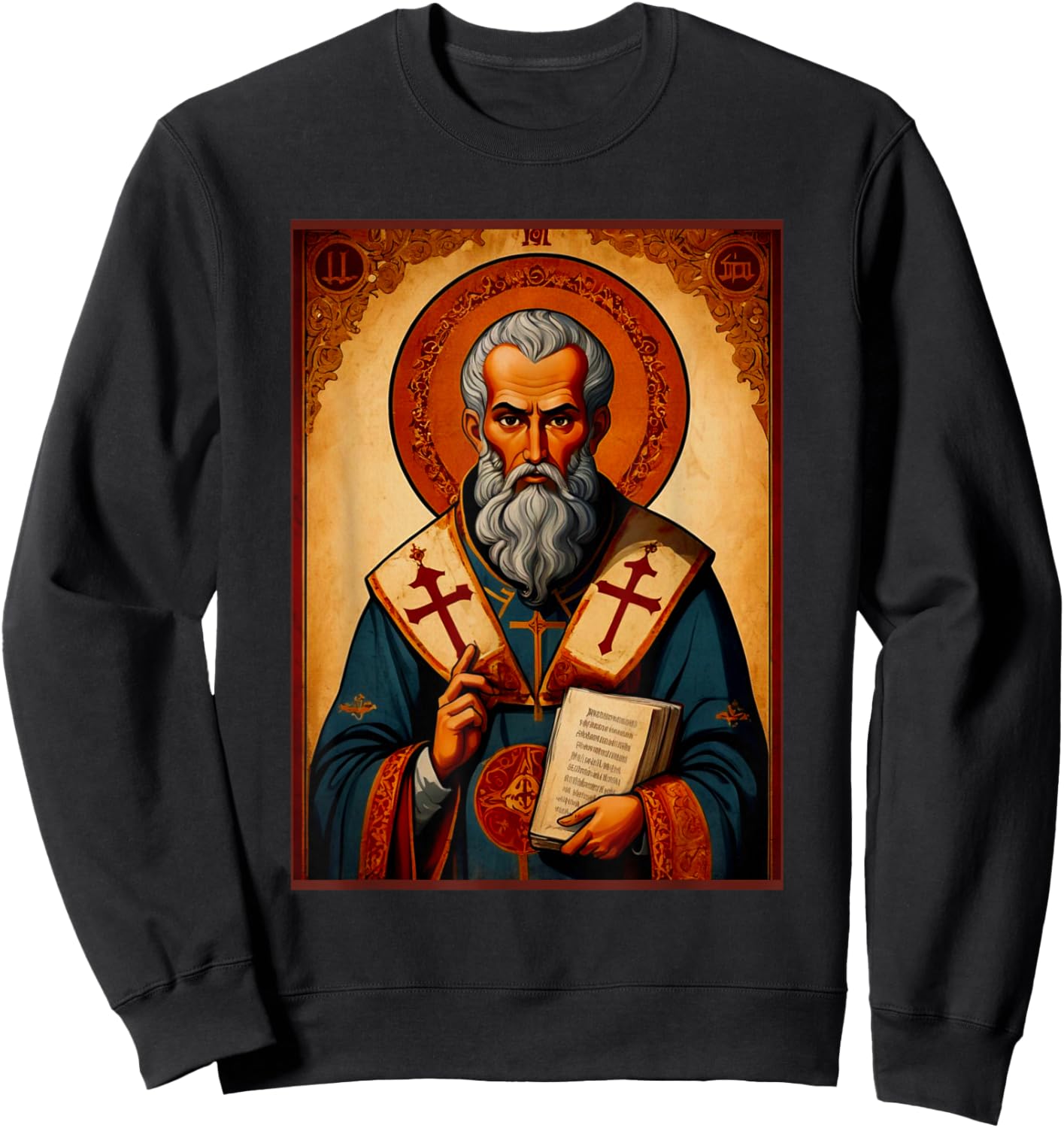 St. Ignatius of Antioch Greek Eastern Orthodox Byzantine Art Sweatshirt - Sweatshirt | Black