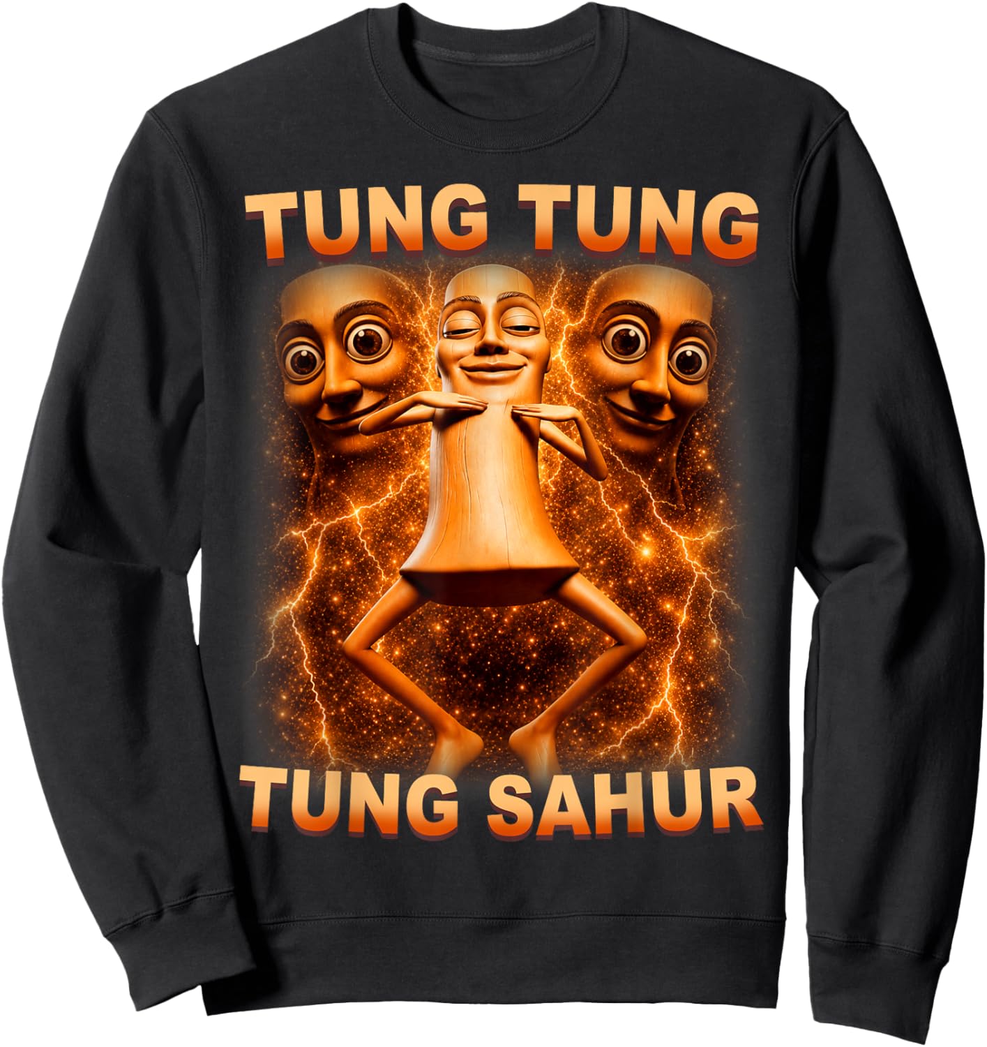 Tung Tung Tung Sahur is Calling Funny Italian Sweatshirt - Sweatshirt | Black