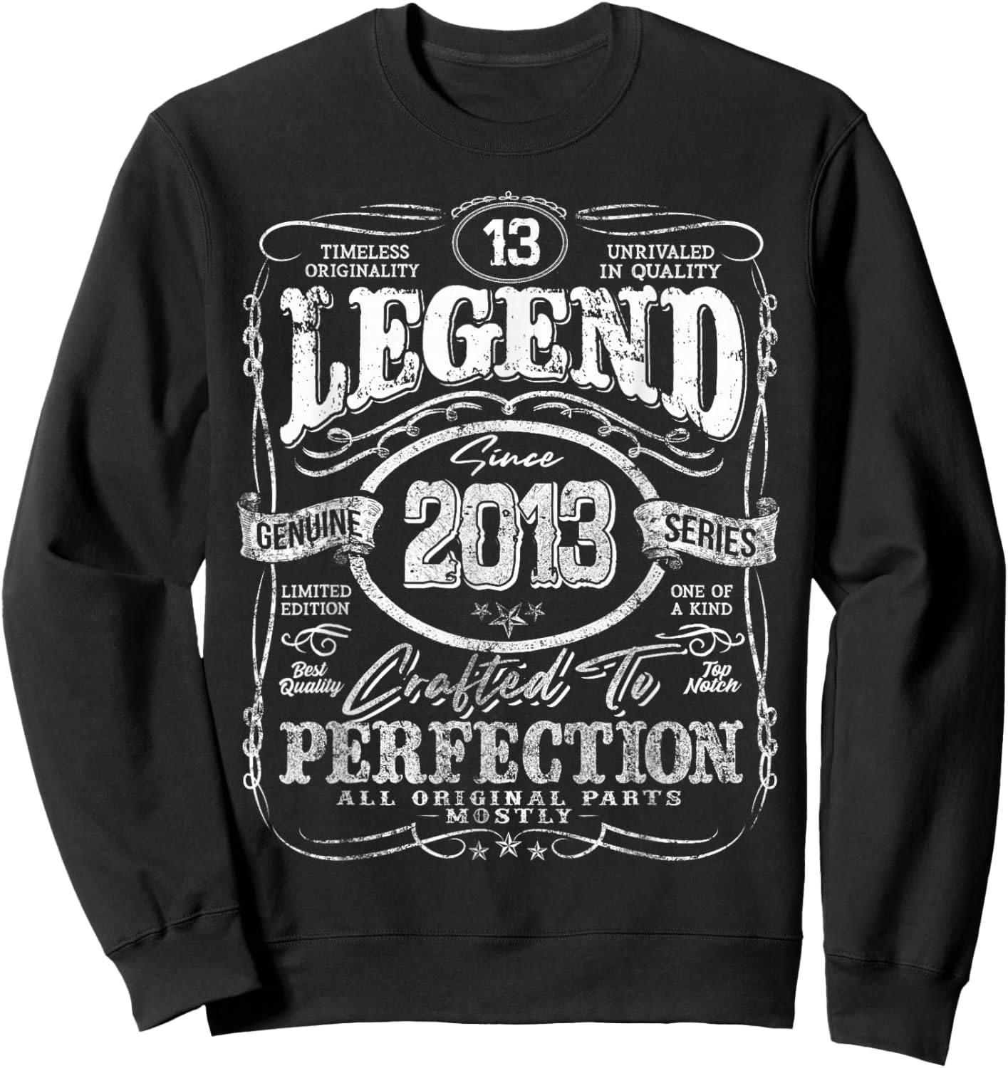 Vintage 2013 Limited Edition Shirt 13 Year Old 13th Birthday Sweatshirt - Sweatshirt | Black