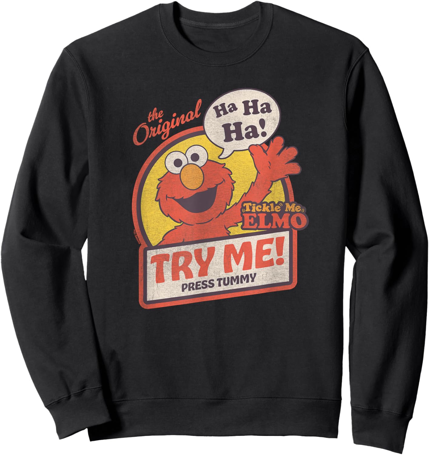 Sesame Street Tickle Me Elmo Try Me Sweatshirt - Sweatshirt | Black