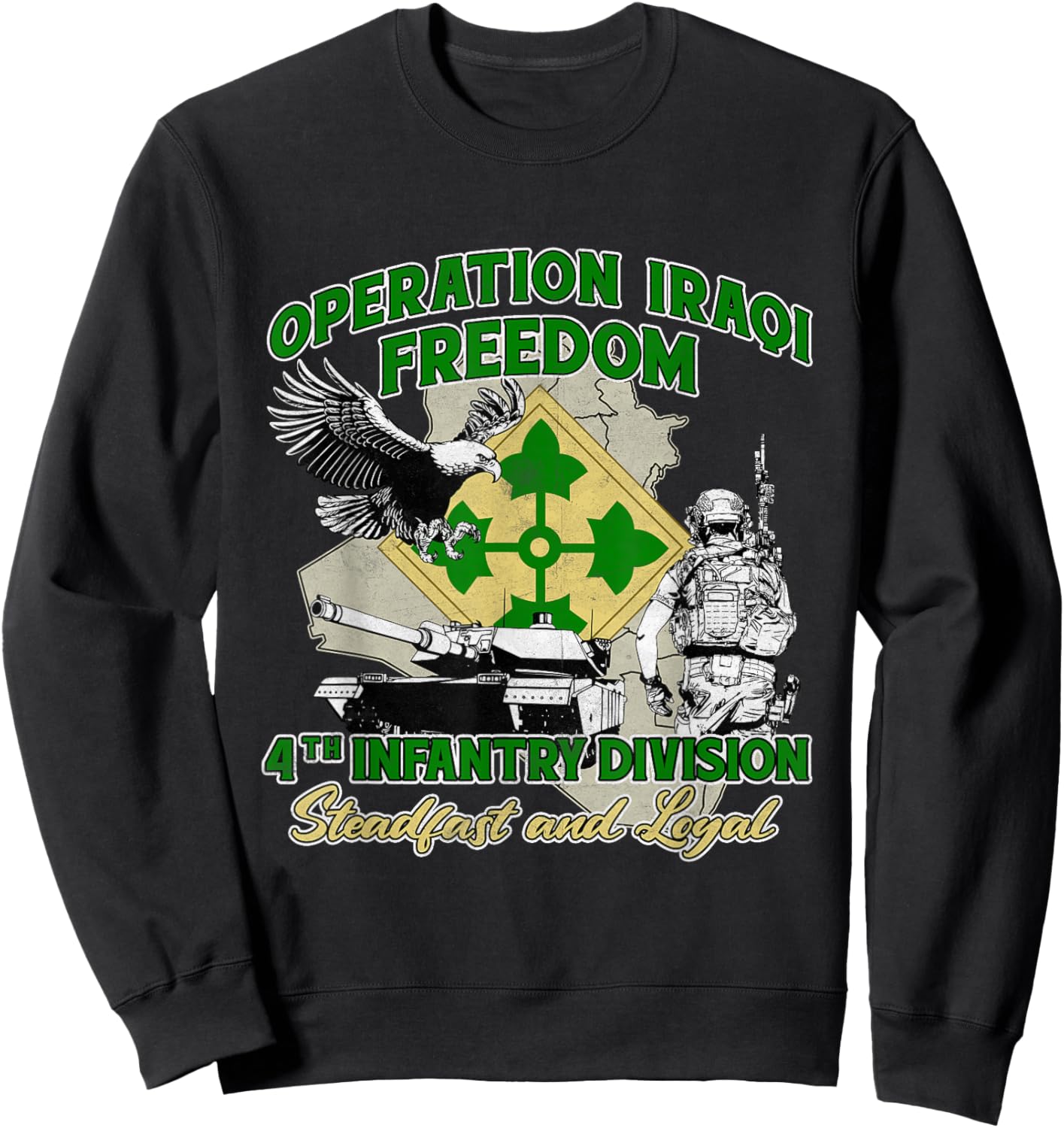 4th Infantry Division - Operation Iraqi Freedom OIF Veteran Sweatshirt - Sweatshirt | Black