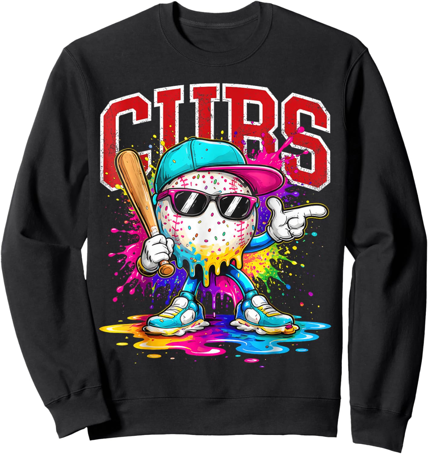 Vintage Cubs Name Personalized Retro Women Kid Sweatshirt - Sweatshirt | Black