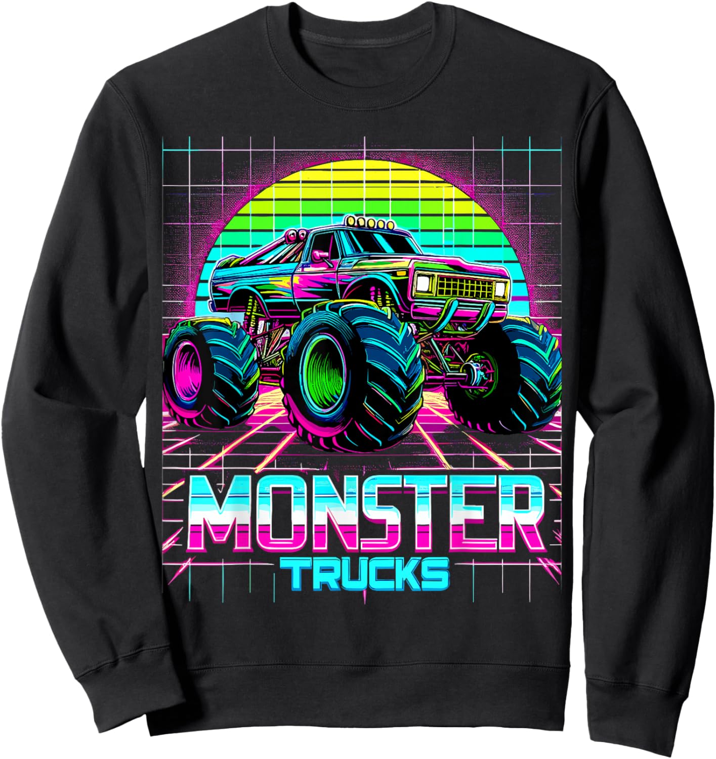 Monster Truck Retro Sweatshirt - Sweatshirt | Black