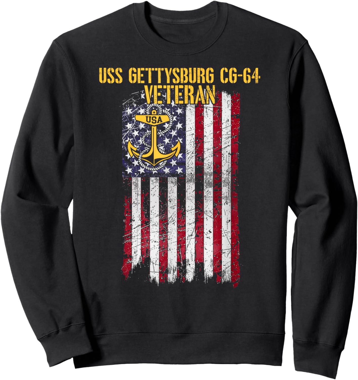 USS Gettysburg CG-64 Cruiser Veteran Sweatshirt - Sweatshirt | Black