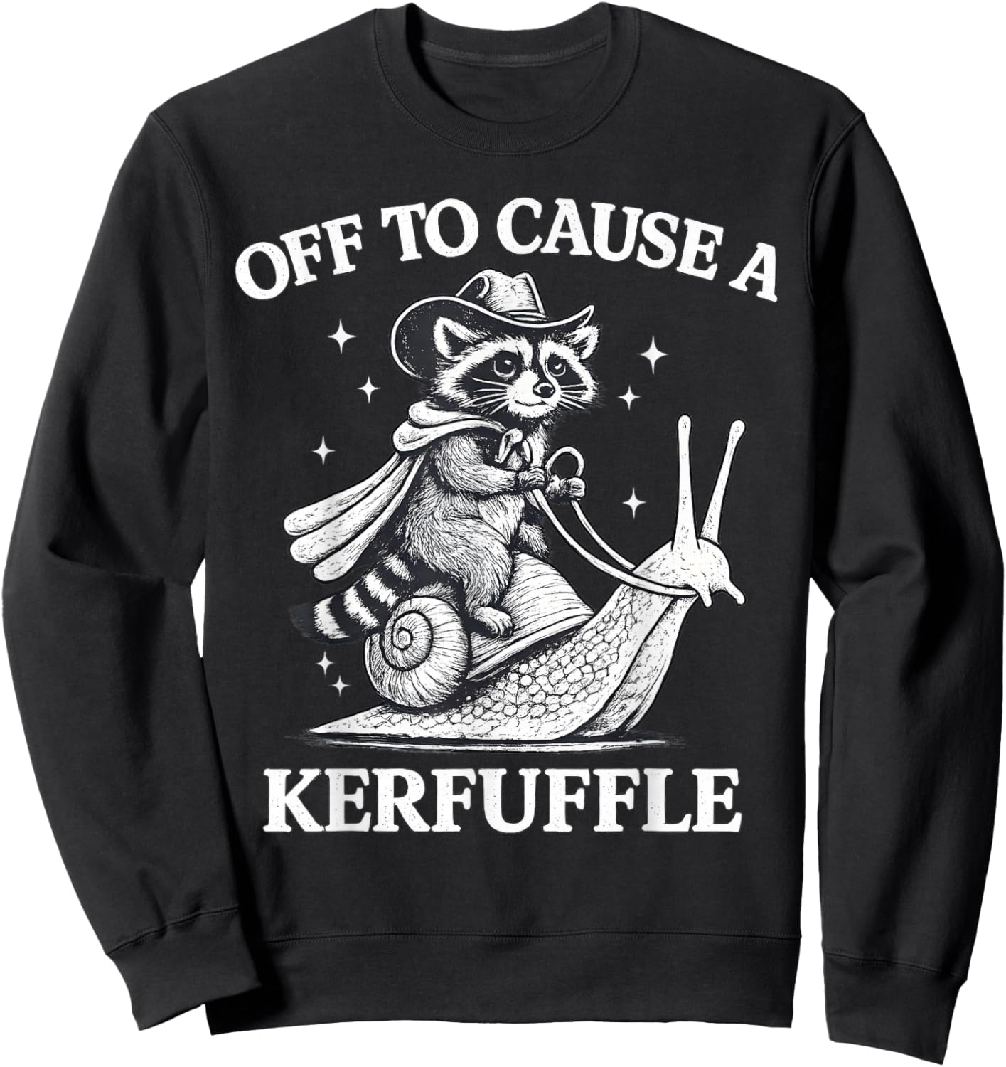 Off to Cause A Kerfuffle Raccoon Vintage Sweatshirt - Sweatshirt | Black