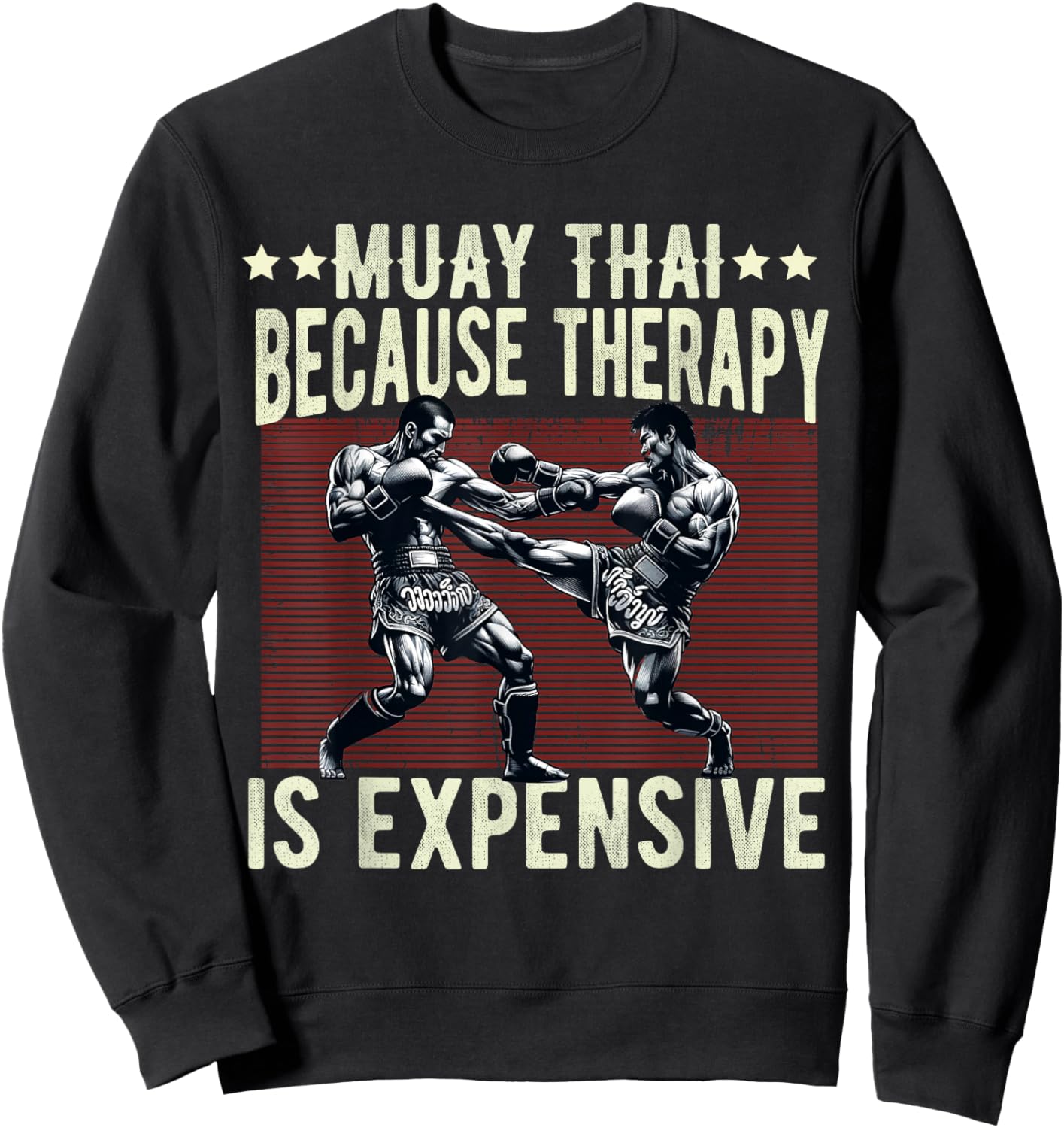 Muay Thai Fighter Dad Boys Thai Kickboxing Fighting Sweatshirt - Sweatshirt | Black