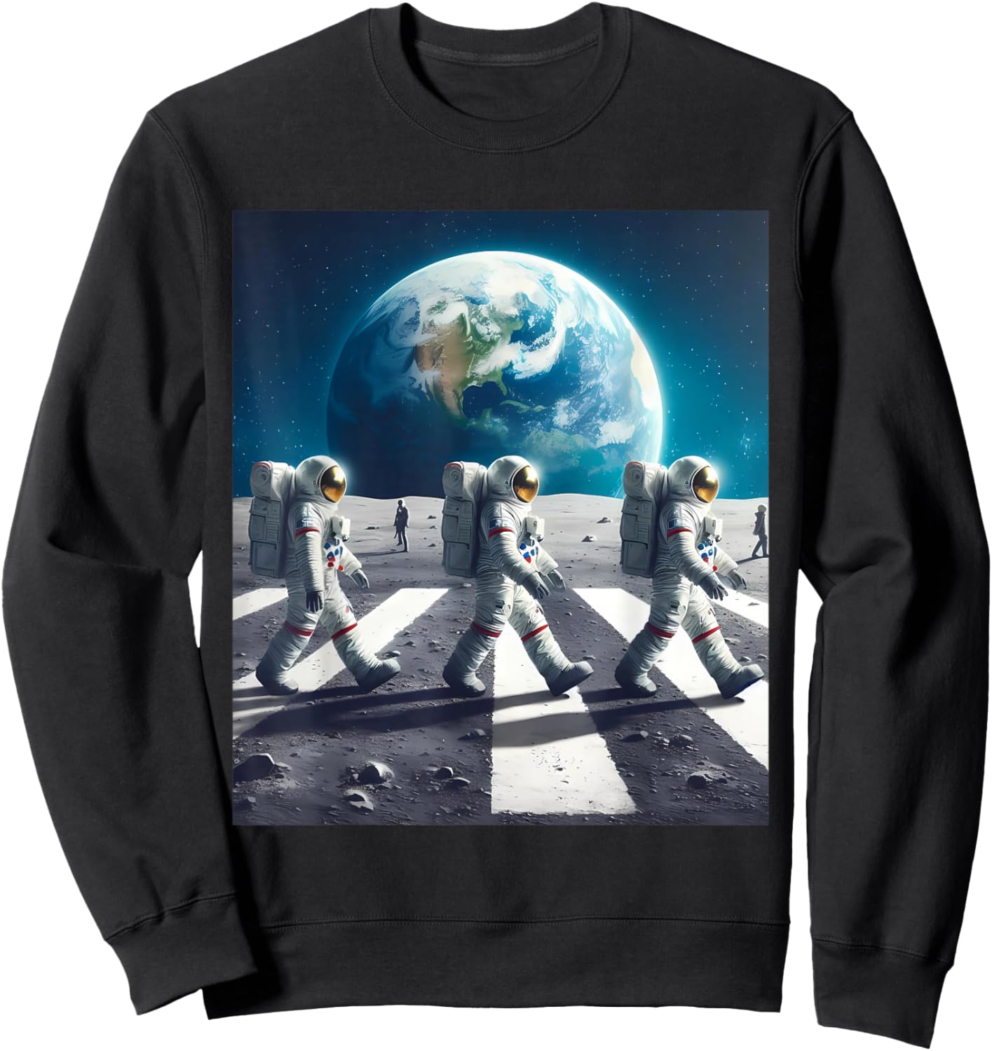Abbey rd Crossing Moon Walk Beatle Astronauts Sweatshirt - Sweatshirt | Black