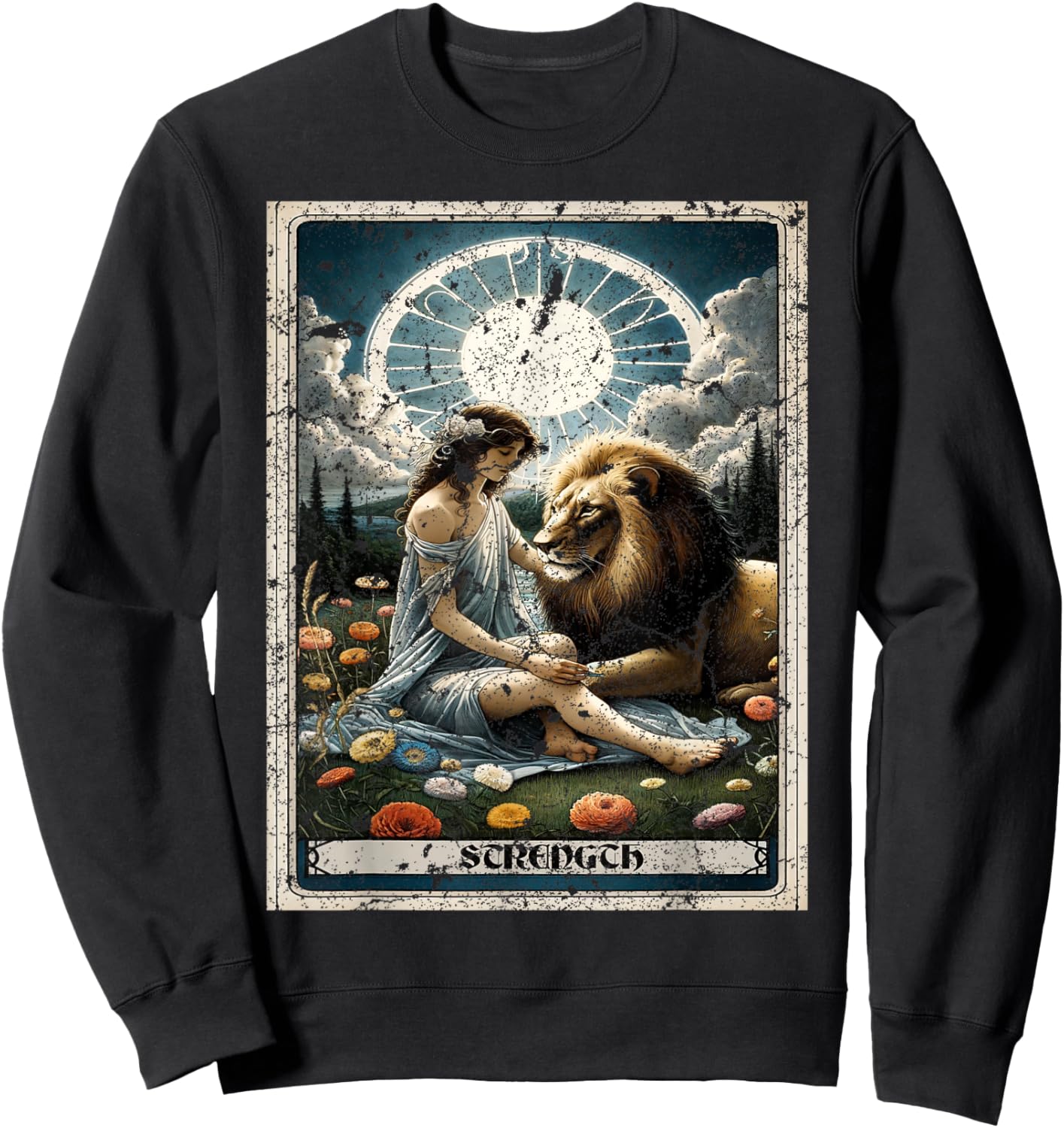 Strength Tarot Card Sweatshirt - Sweatshirt | Black