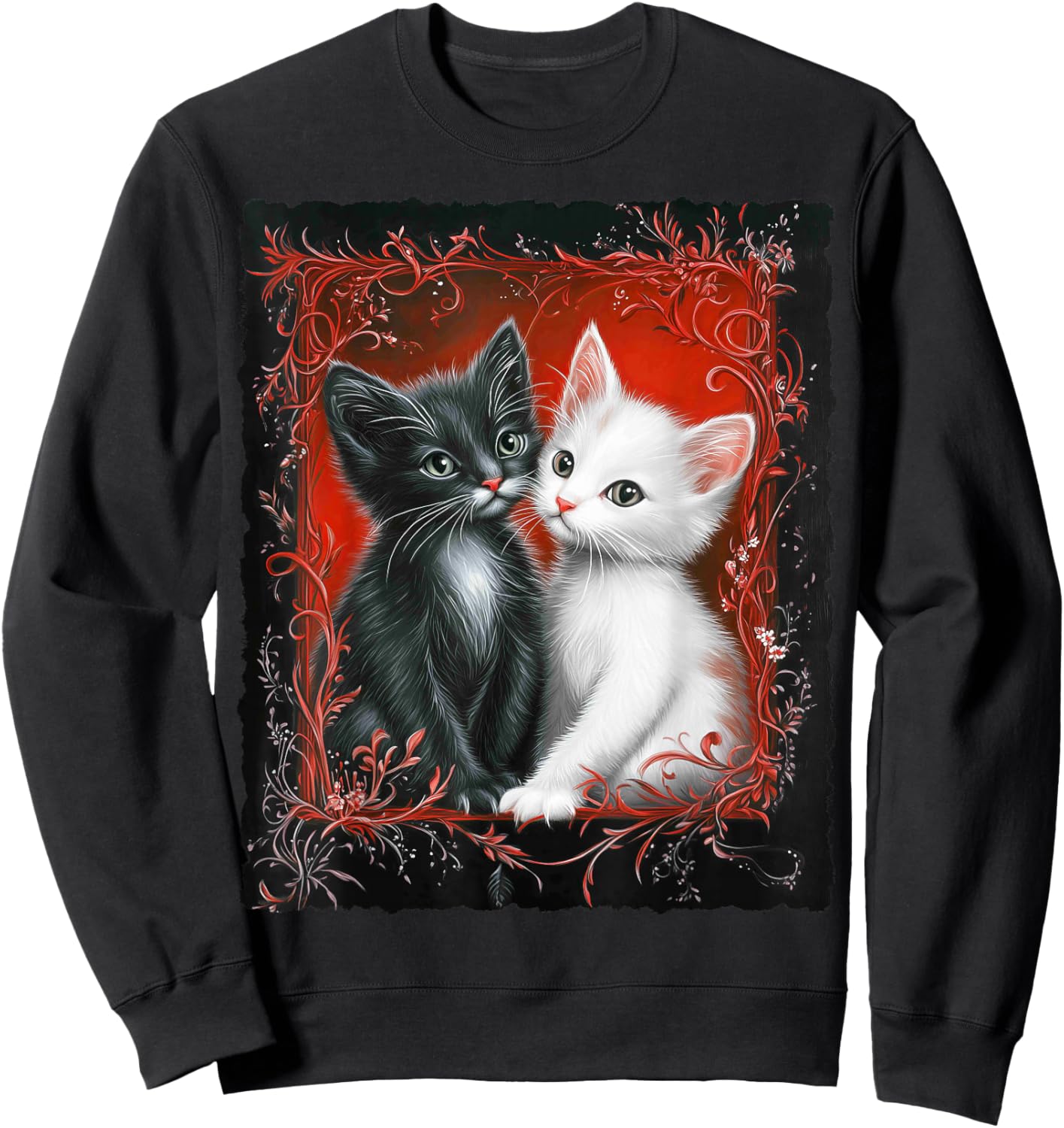 Cute Magical Cat Kitten Fantasy Art Design Sweatshirt - Sweatshirt | Black