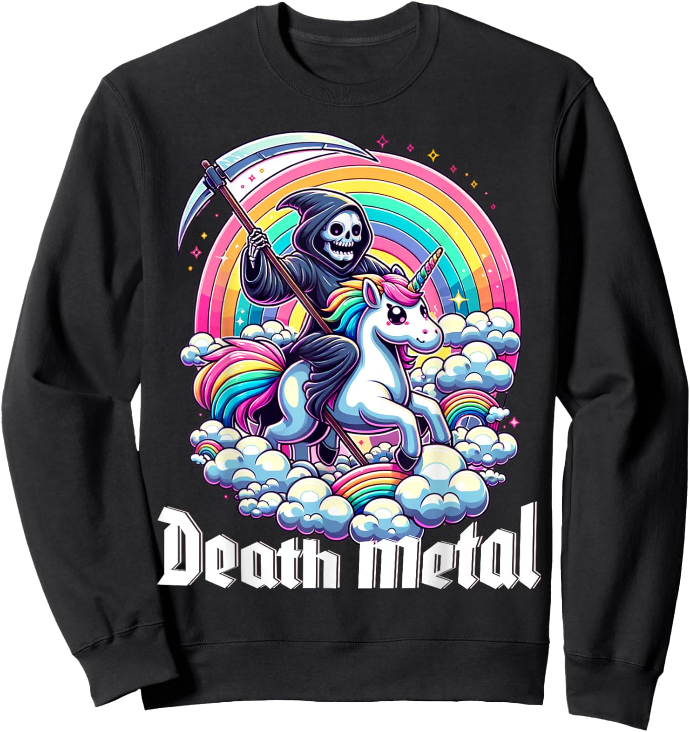 Unicorn Death Metal Sweatshirt - Sweatshirt | Black