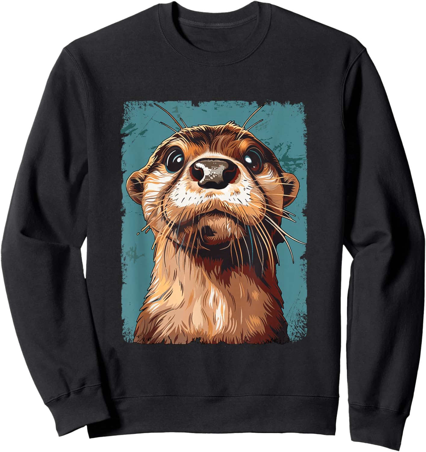River Otter Lover For Boys Girls Cute Otter Animal Funny Sweatshirt - Sweatshirt | Black