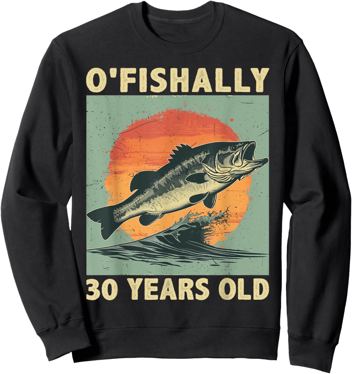 Ofishally 30 Years Old 1995 Fishing Fisherman 30th Birthday Sweatshirt - Sweatshirt | Black