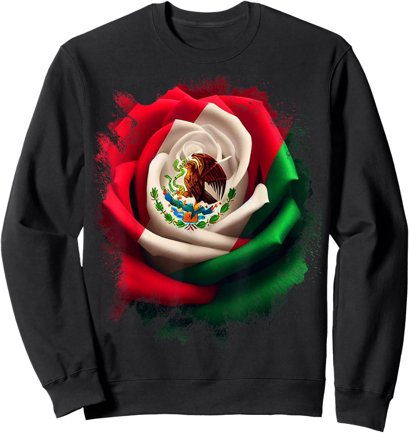 Mexico Gift Rose Tijuana Mexican Hispanic Pride Poncho Sweatshirt - Sweatshirt | Black