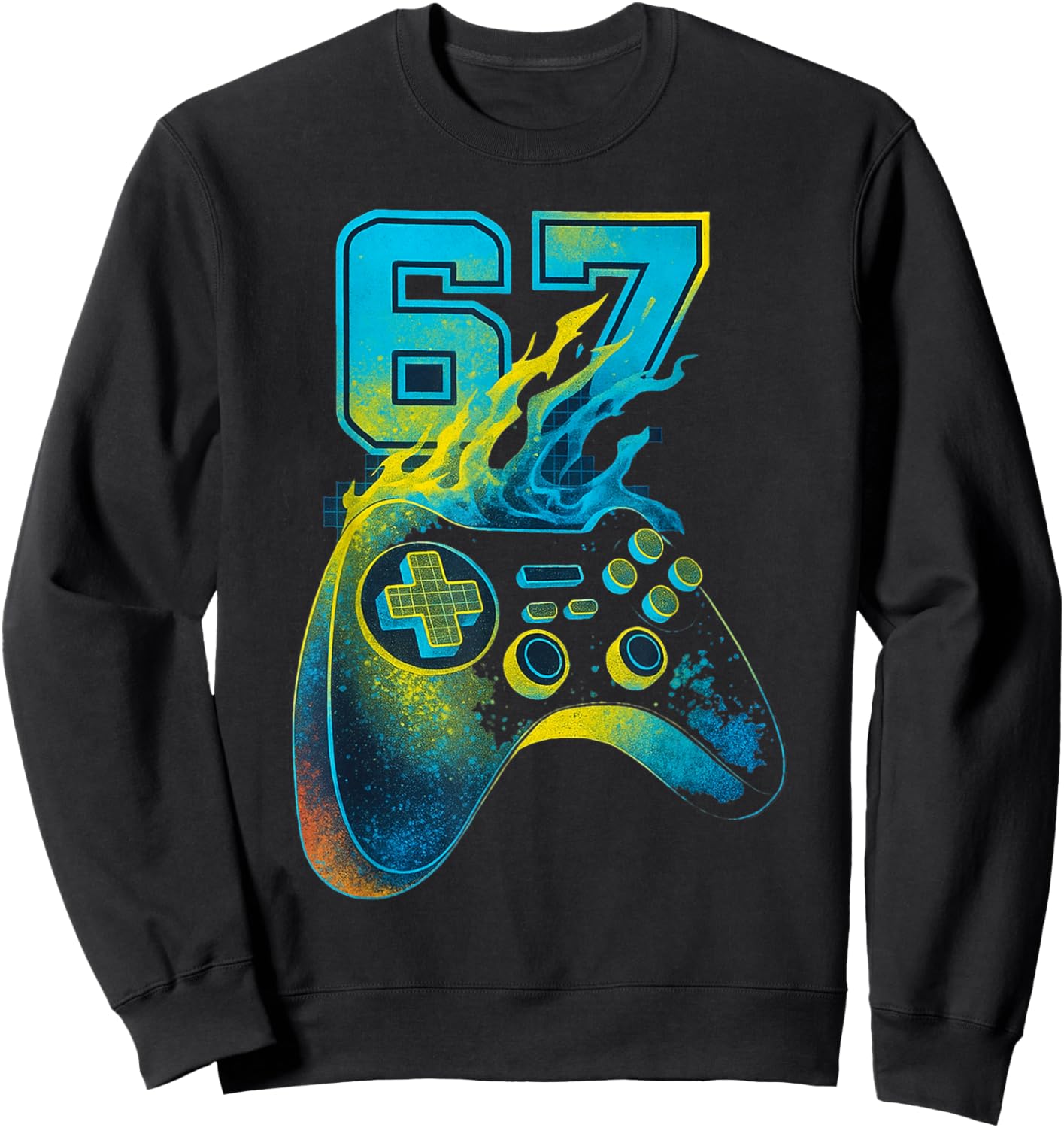 67 Game Controller Funny Gamer Slang Kids Slang Six Seven Sweatshirt - Sweatshirt | Black
