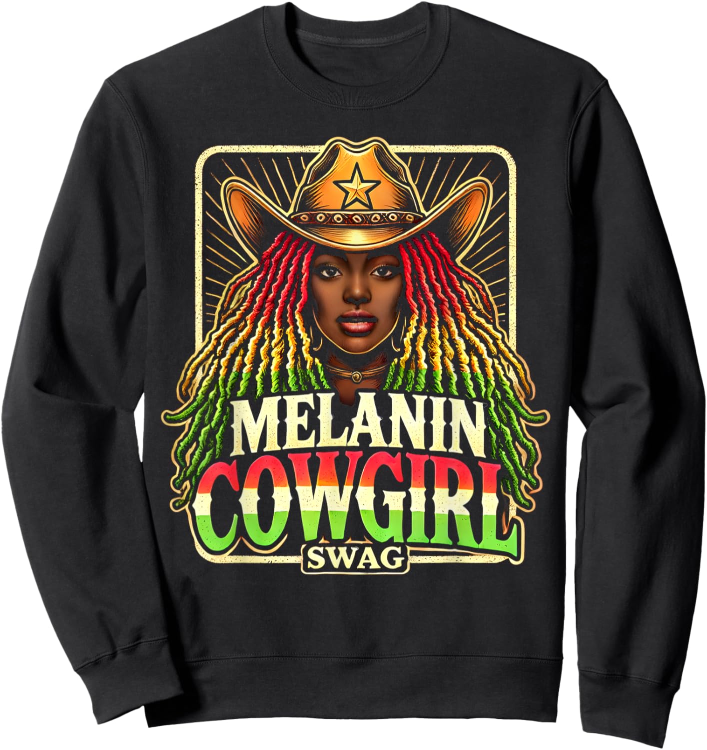 Melanin Cowgirls African American Cowgirl Swag Sweatshirt - Sweatshirt | Black