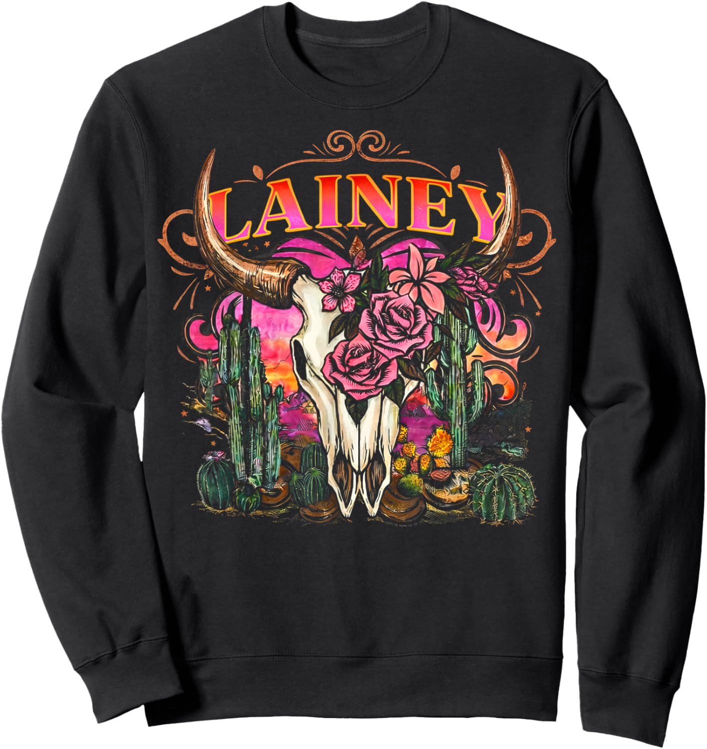 Retro Lainey Western Gifts Women Kids Sweatshirt - Sweatshirt | Black