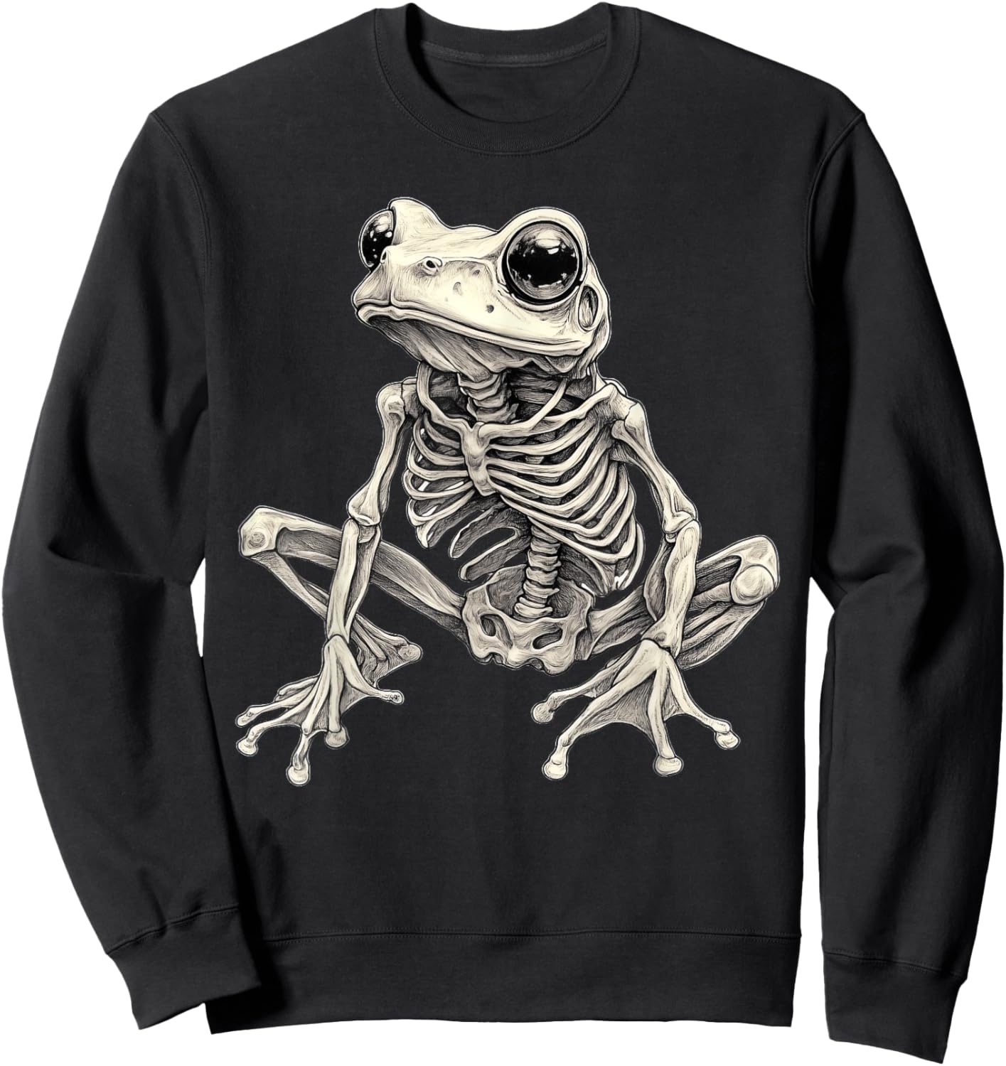 Frog Skeleton Halloween Sweatshirt - Sweatshirt | Black