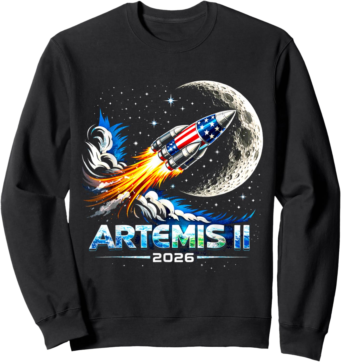 Artemis II 2026 Rocket Launch Mission to The Moon Artemis 2 Sweatshirt - Sweatshirt | Black