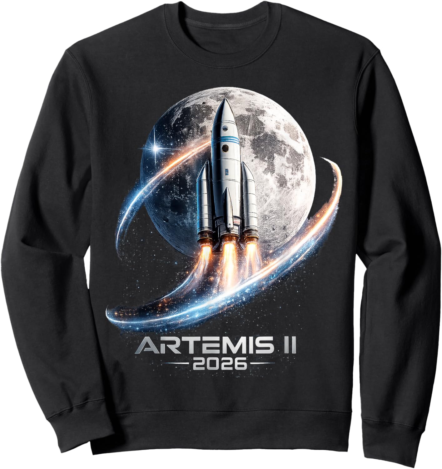 Artemis II Launch to The Moon 2026 Sweatshirt - Sweatshirt | Black