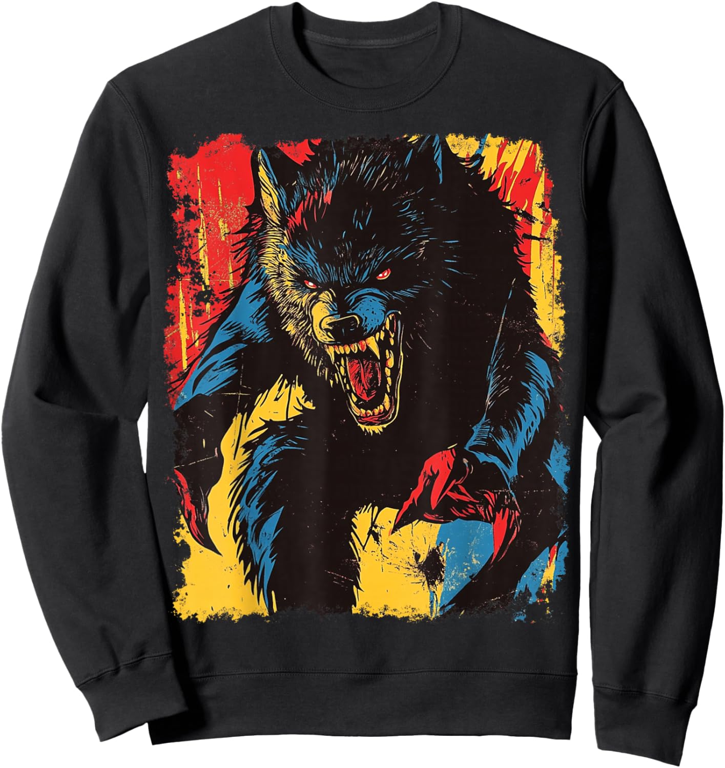 Werewolf Retro Halloween Sweatshirt - Sweatshirt | Black