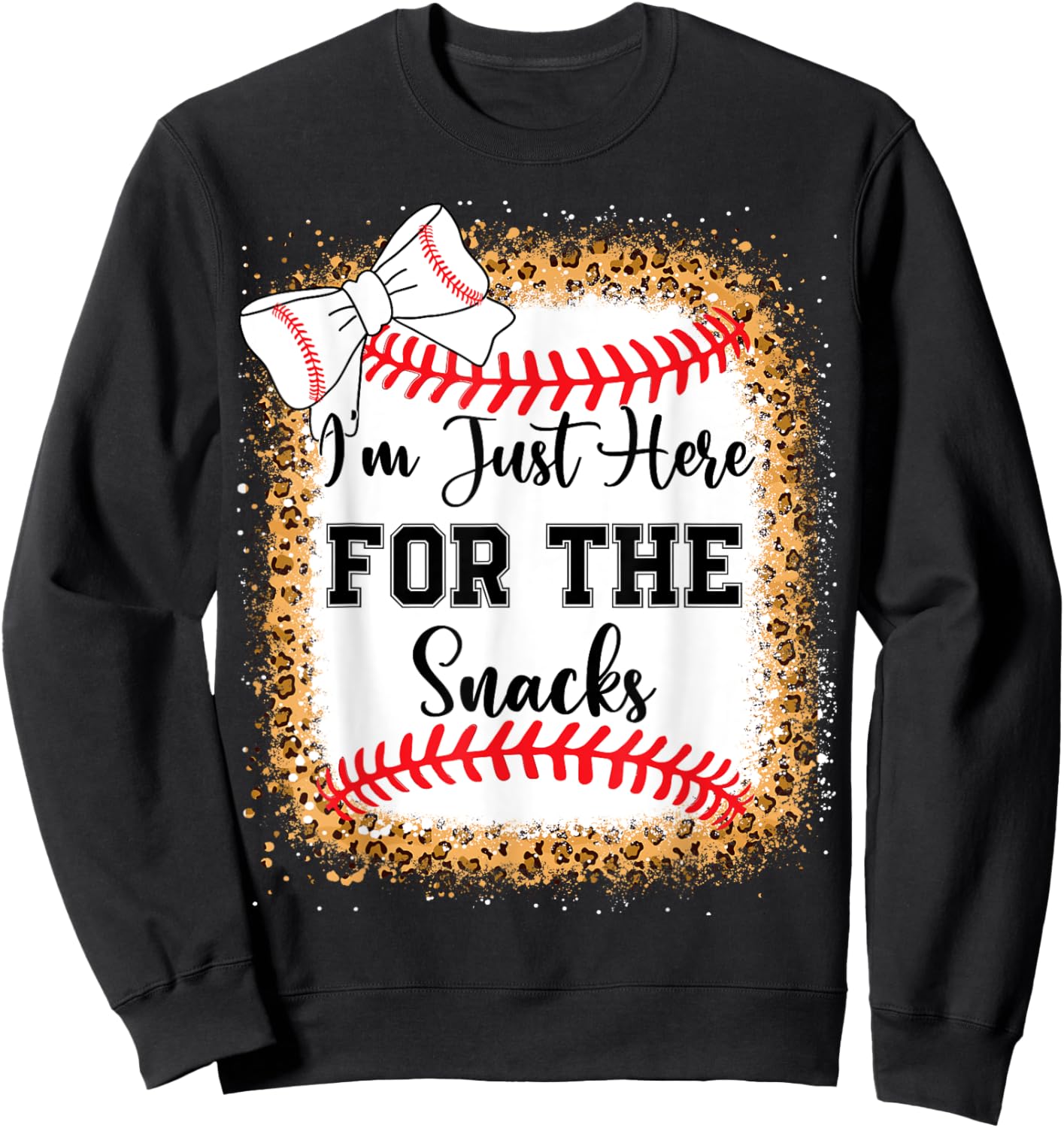 Baseball Sister Im Just Here For The Snacks Toddler Girl Sweatshirt - Sweatshirt | Black