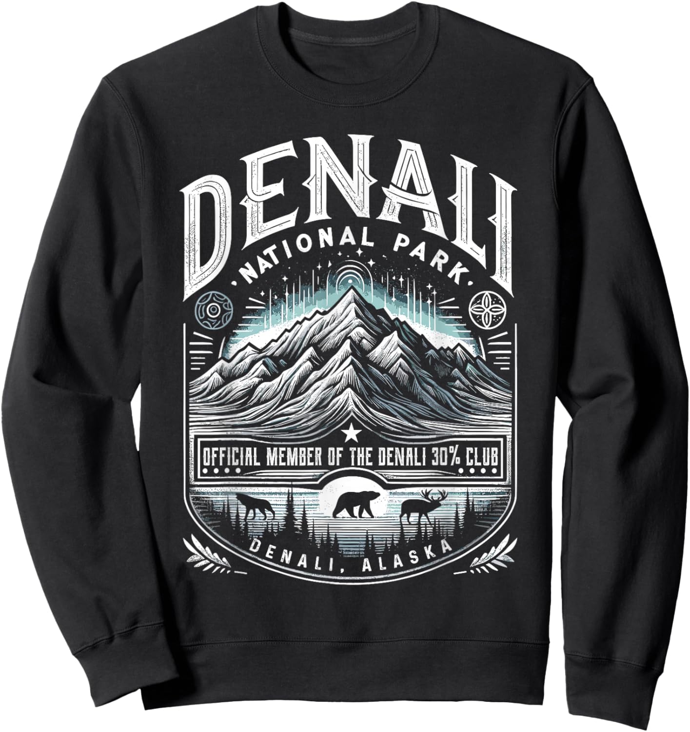 Denali 30% Club Shirt Alaska National Park Souvenir Sweatshirt - Sweatshirt | Black