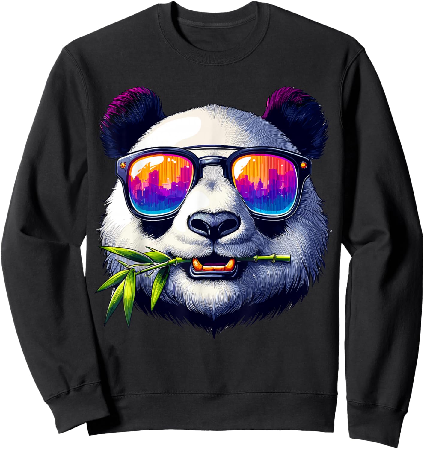Panda Bear In Sunglasses Panda Sweatshirt - Sweatshirt | Black