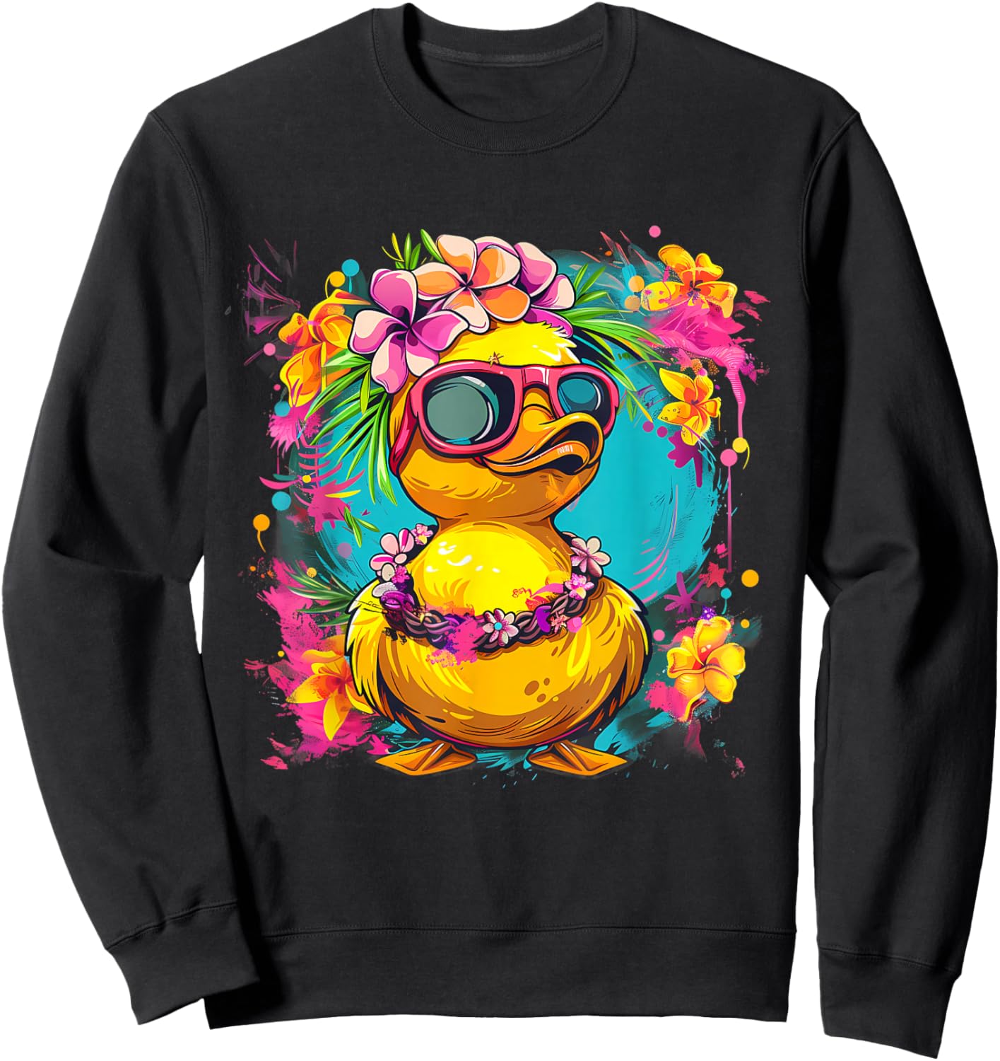 Rubber Duck Hawaiian Rubber Duckling Rubber Duckie Hawaii Sweatshirt - Sweatshirt | Black