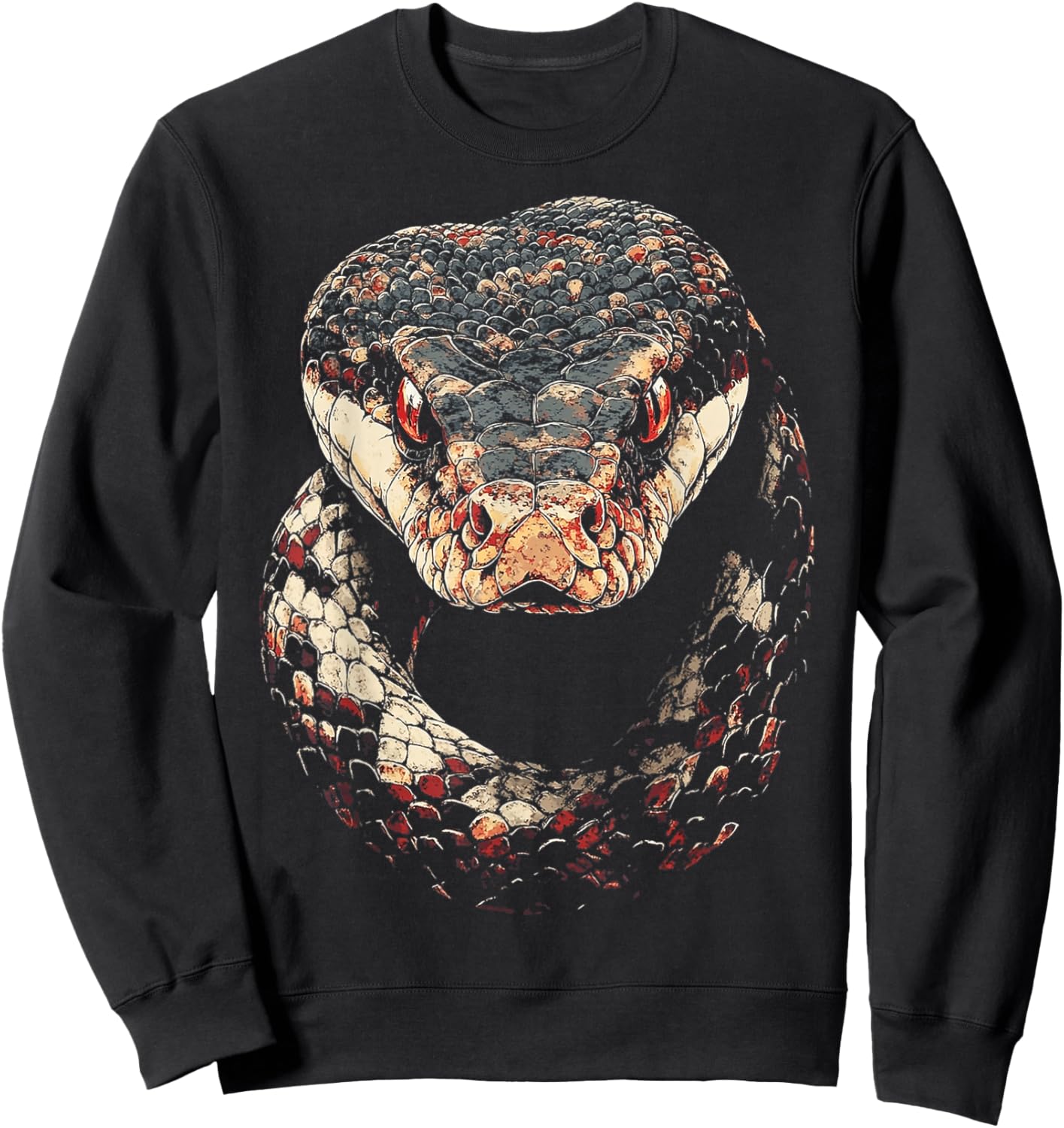 Rattlesnake Snake Graphic Art Rattlesnake Sweatshirt - Sweatshirt | Black