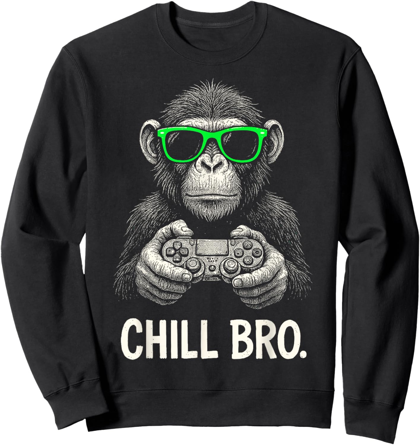 Chill Bro Cooler AFFE mit Sonnenbrille Gamer Geschenk Lustig Sweatshirt - Sweatshirt | Black