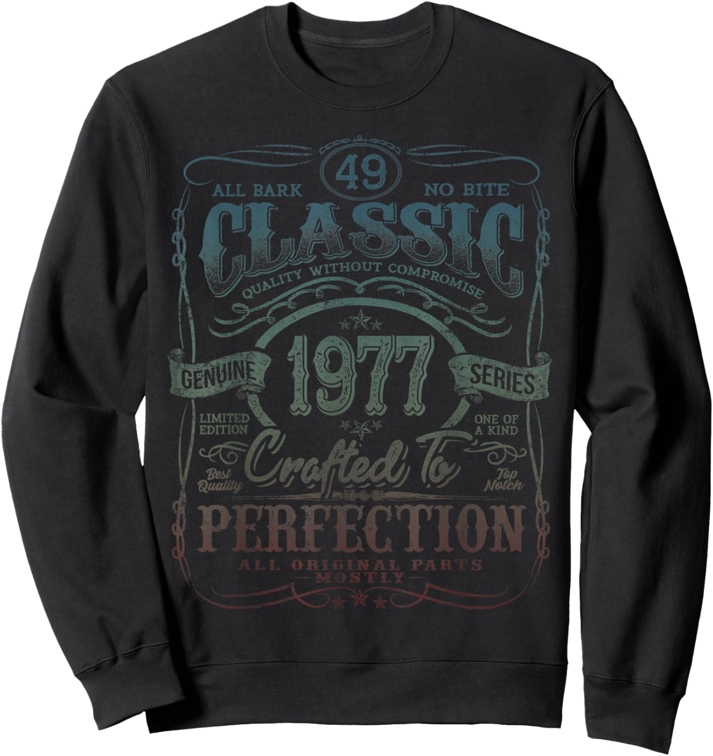 Vintage 1977 Limited Edition Shirt 49 Year Old 49th Birthday Sweatshirt - Sweatshirt | Black