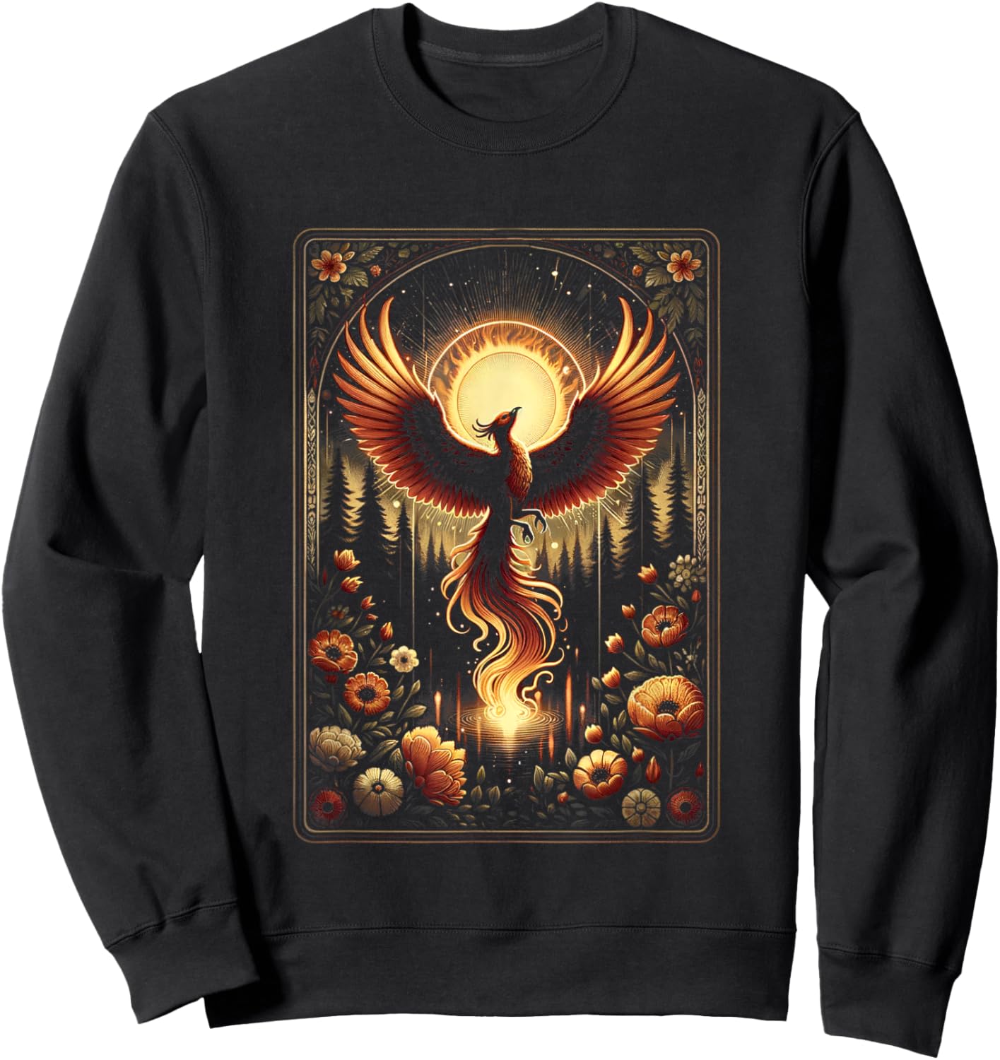 Phoenix Tarot Card Phoenix Bird Fantasy Gifts For Lovers Sweatshirt - Sweatshirt | Black
