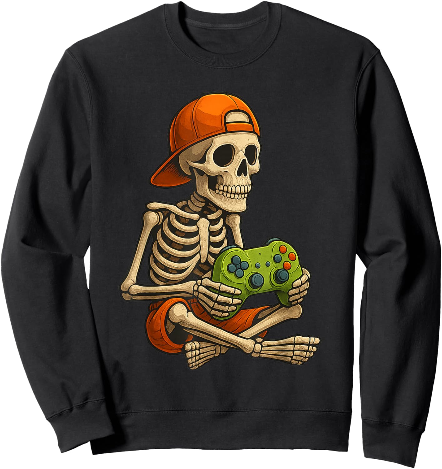 Gamer Halloween – Video Game Skeleton with Controller Sweatshirt - Sweatshirt | Black