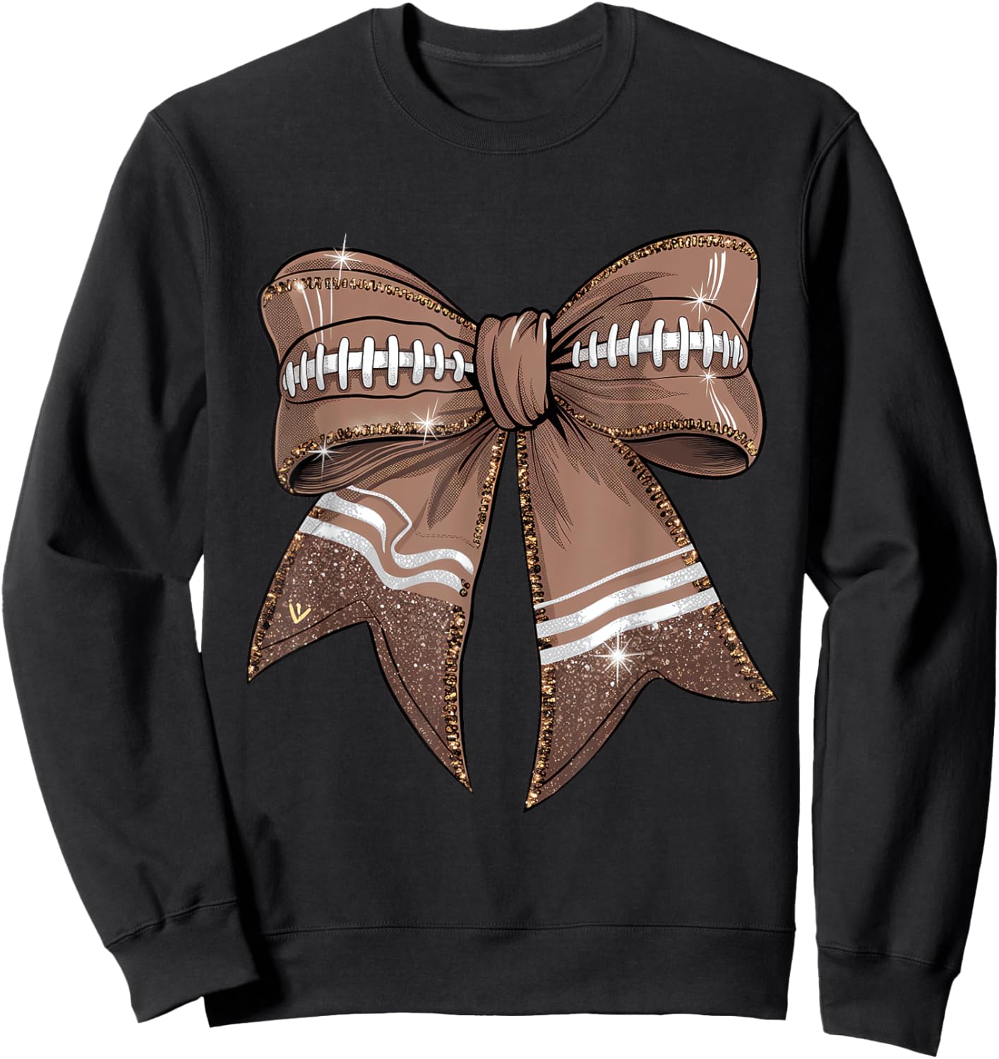 Coquette Bow Pumpkin American Football Thanksgiving Autumn Sweatshirt - Sweatshirt | Black