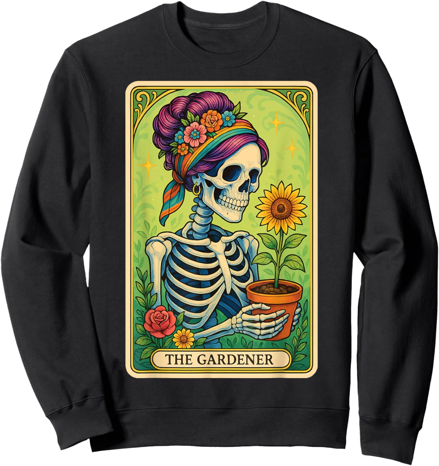 The Gardener Tarot Card Sweatshirt - Sweatshirt | Black