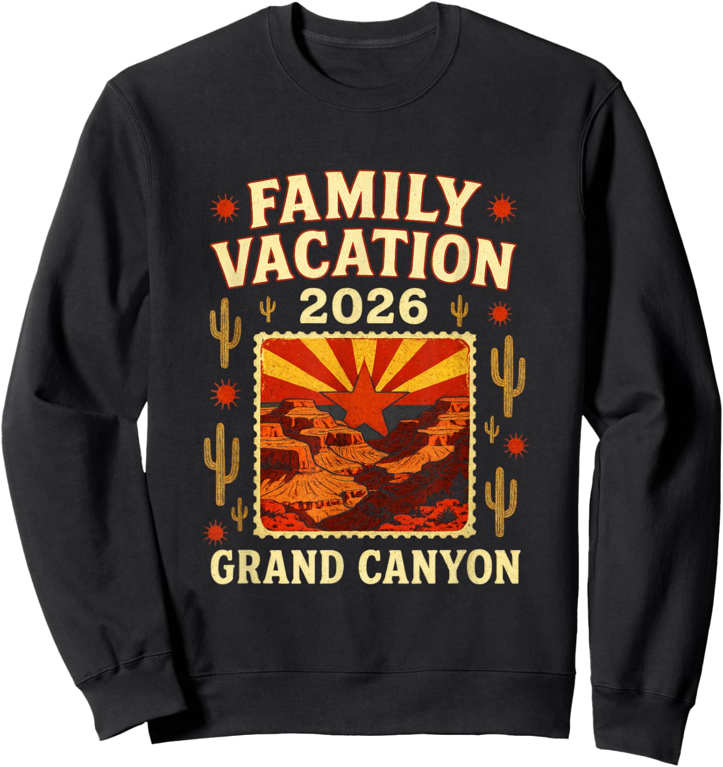 Family Vacation - Grand Canyon 2026 Nostalgia Sweatshirt - Sweatshirt | Black