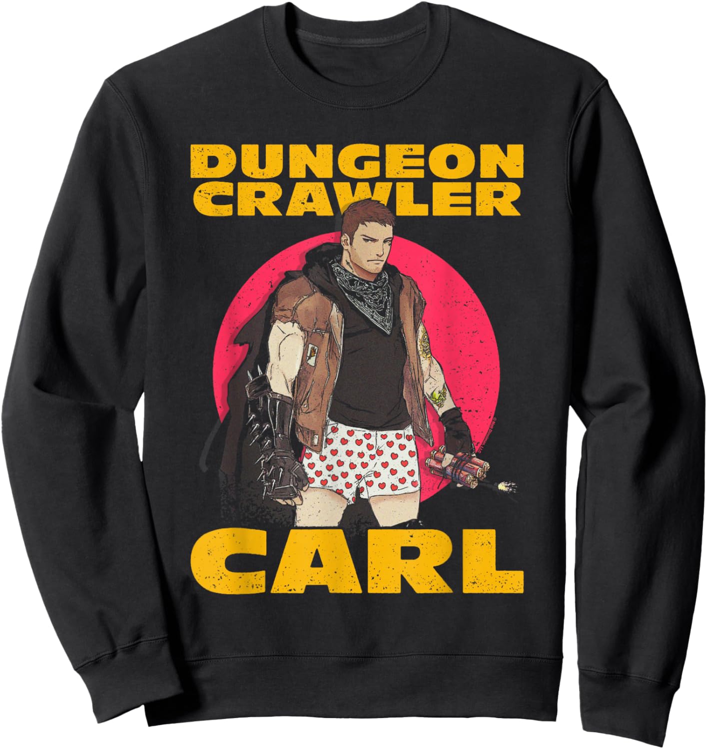 DCC Carl with Dynamite Heart Boxers Portrait RPG Books Sweatshirt - Sweatshirt | Black